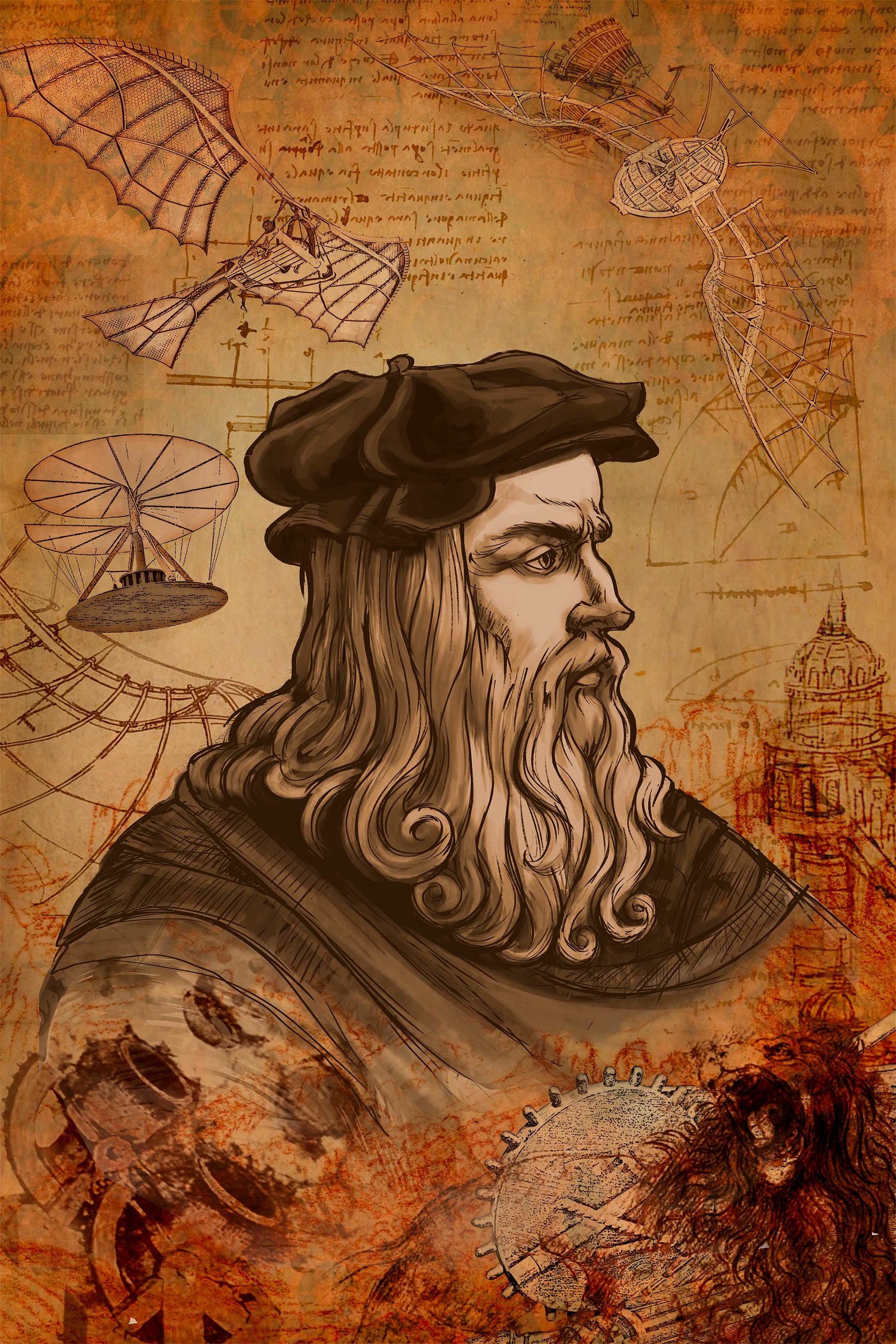 Léonard de Vinci (techniques mixtes)