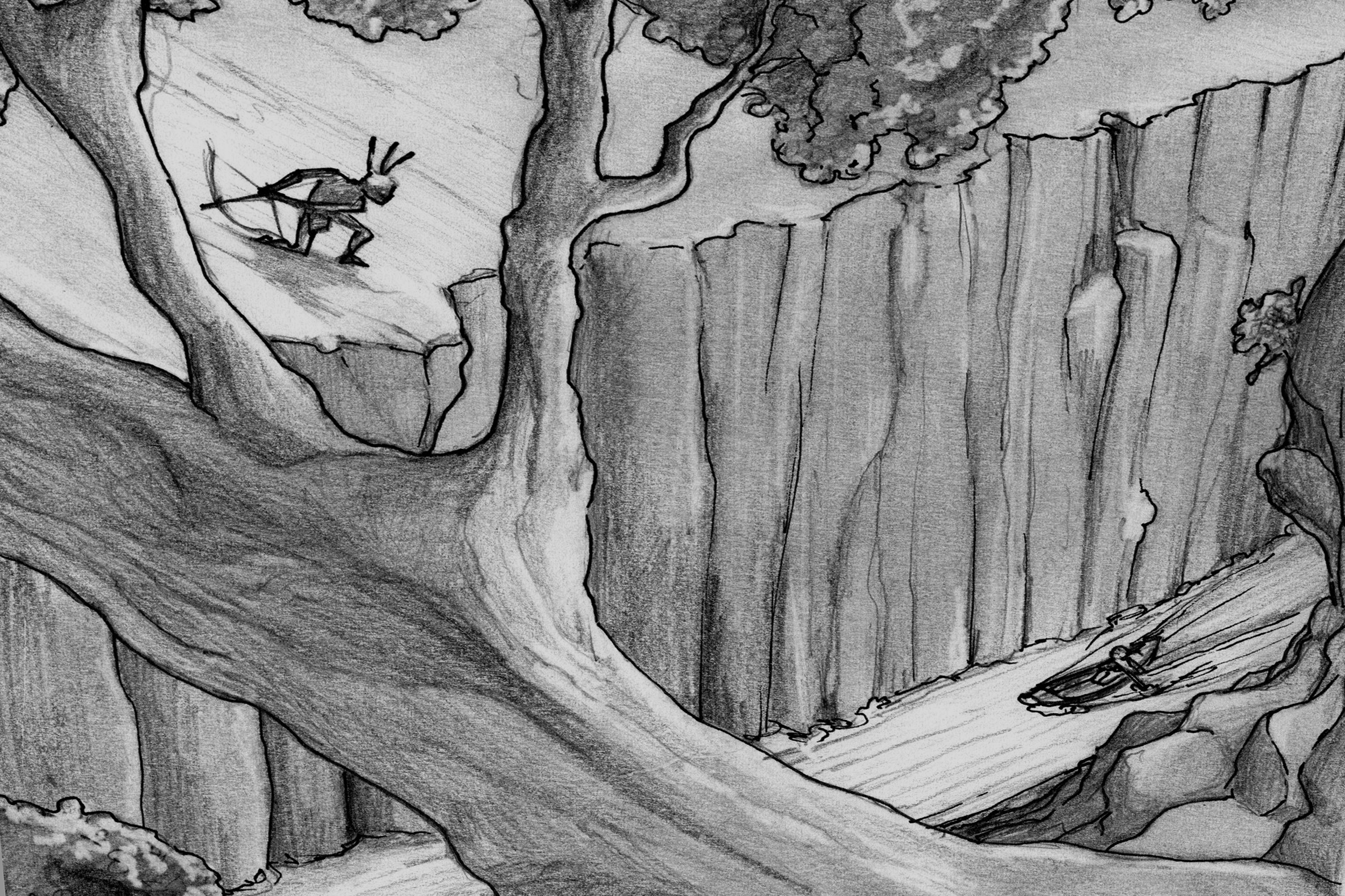 Canada, 1535 (dessin au crayon, encre)