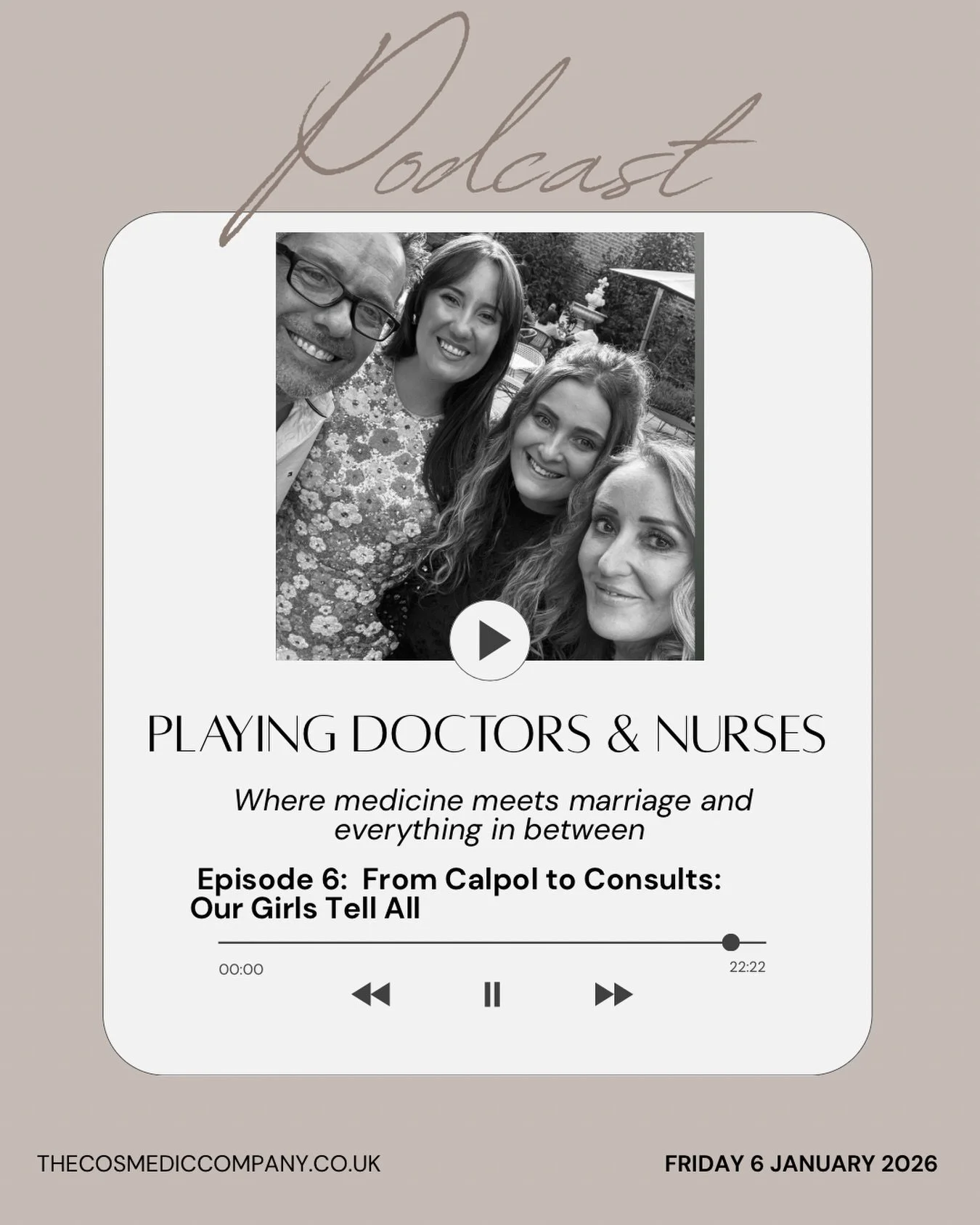 EPISODE 6: From Calpol to Consults: Our Girls Tell All

What&rsquo;s it really like growing up with a doctor and nurse for parents?

In this episode of Playing Doctors and Nurses, we hand over the microphone to our daughters for an honest, funny, and