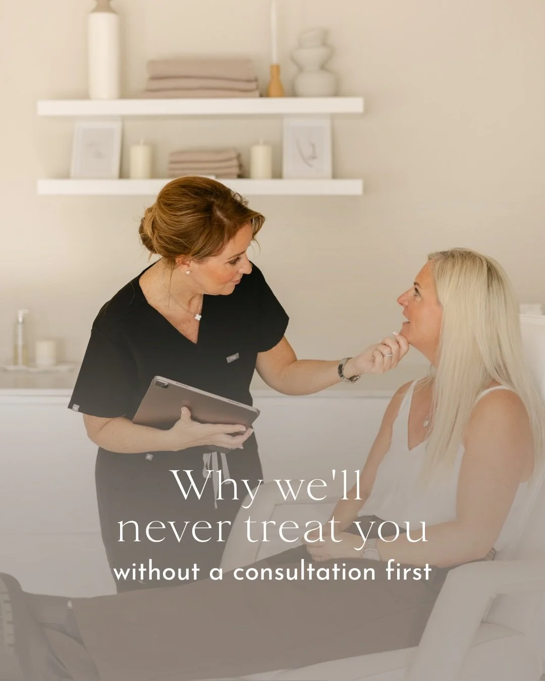 &ldquo;Can&rsquo;t you just do it today?&rdquo; It&rsquo;s a fair question, and the answer is usually no 🤍

We often don&rsquo;t treat on your first visit, and it&rsquo;s one of the things we&rsquo;re most firm about. Some injectables are prescripti