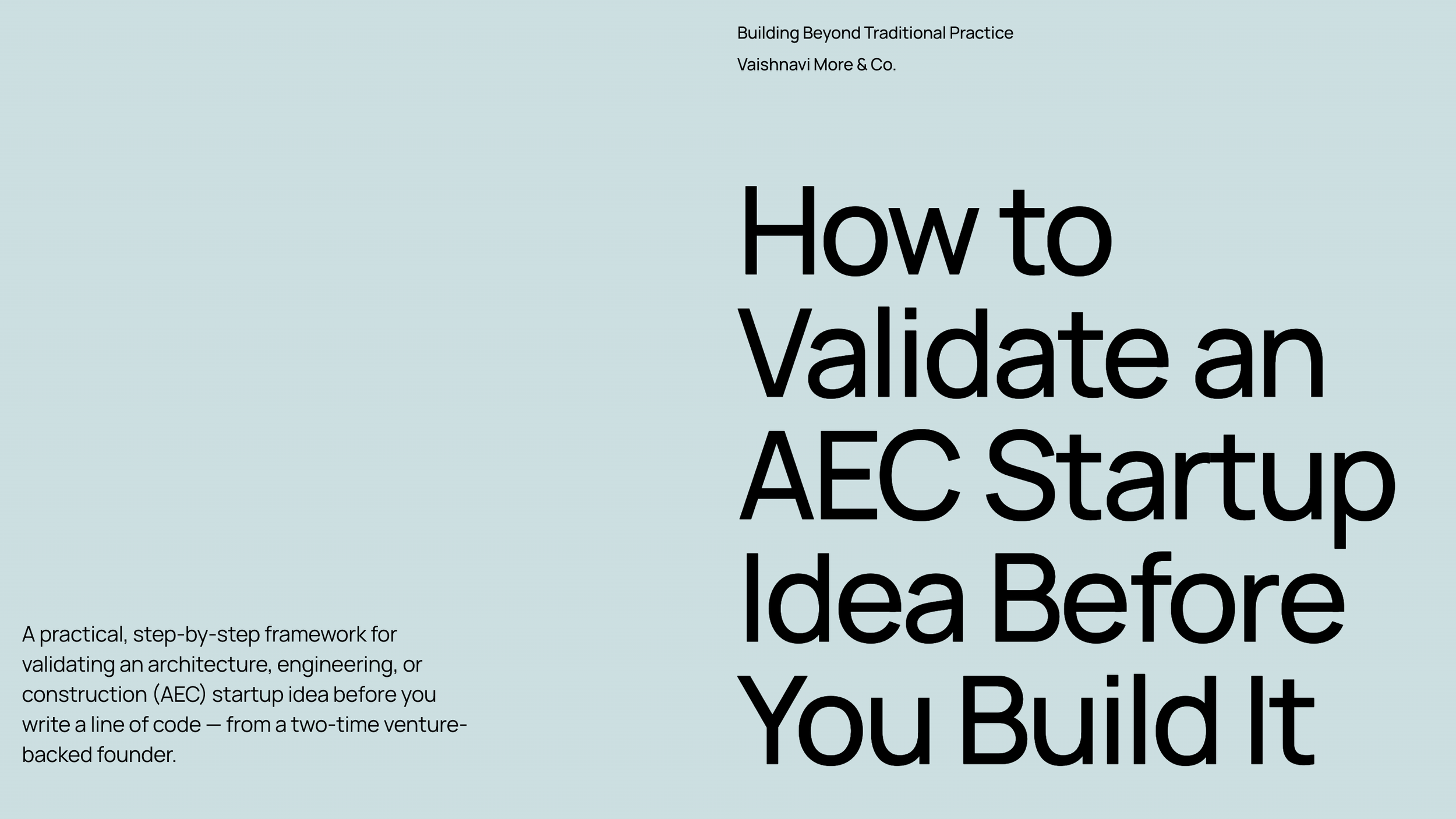 How to Validate an AEC Startup Idea Before You Build It
