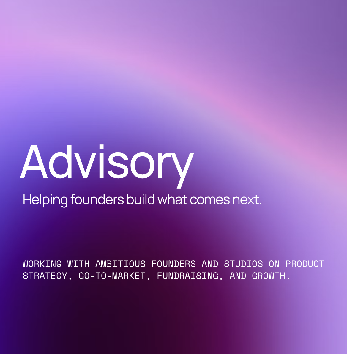 Founder advisory for architects, designers and AEC startup founders