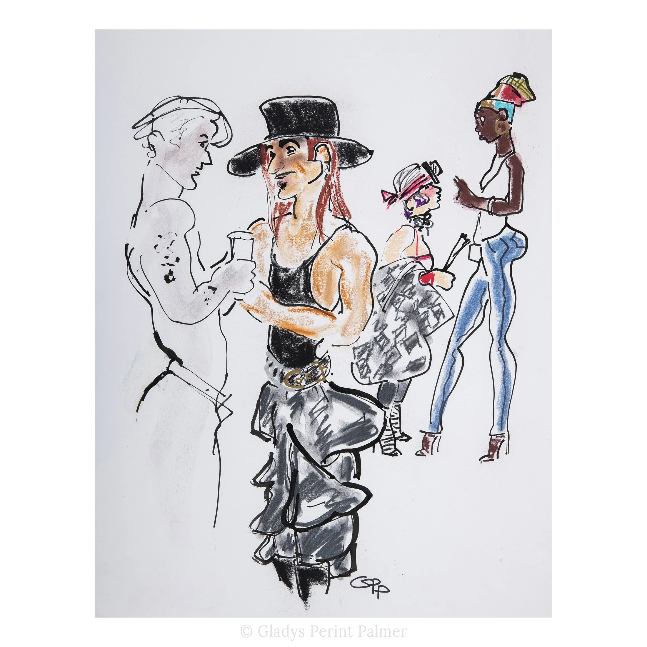 John Galliano, Anna Piaggi, and Alex Wek