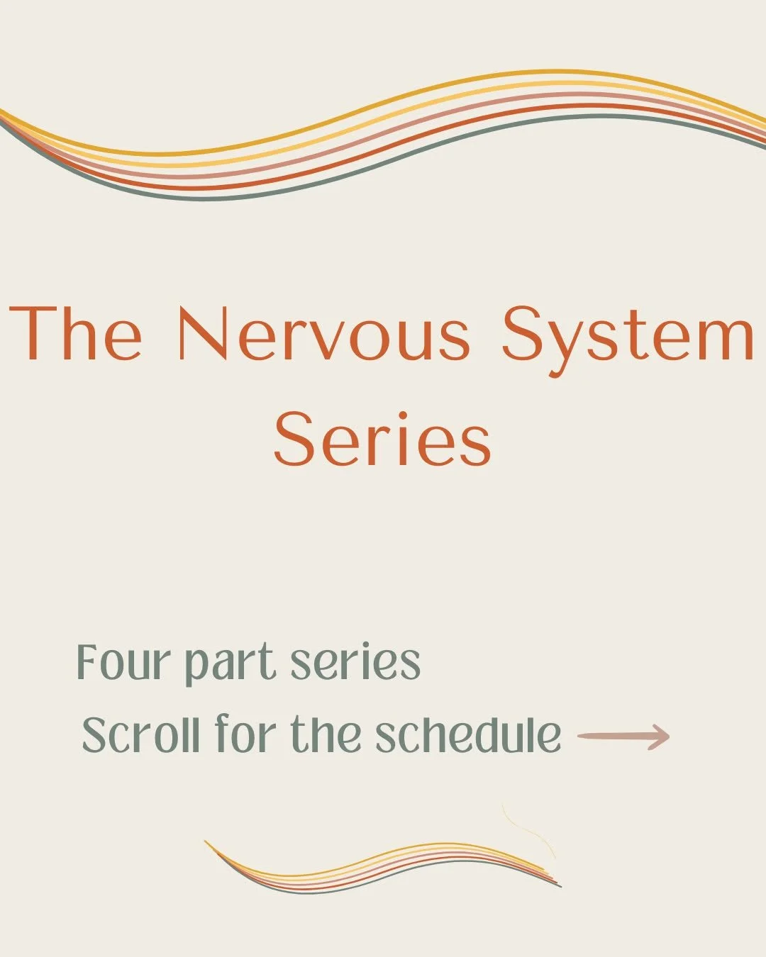 Regain control of your nerves!

Over the next month, I am excited to bring to you a four part series: The Nervous System. 

The goal is to share practical methods to take care of your health, through the conscious management of a critical bodily syst