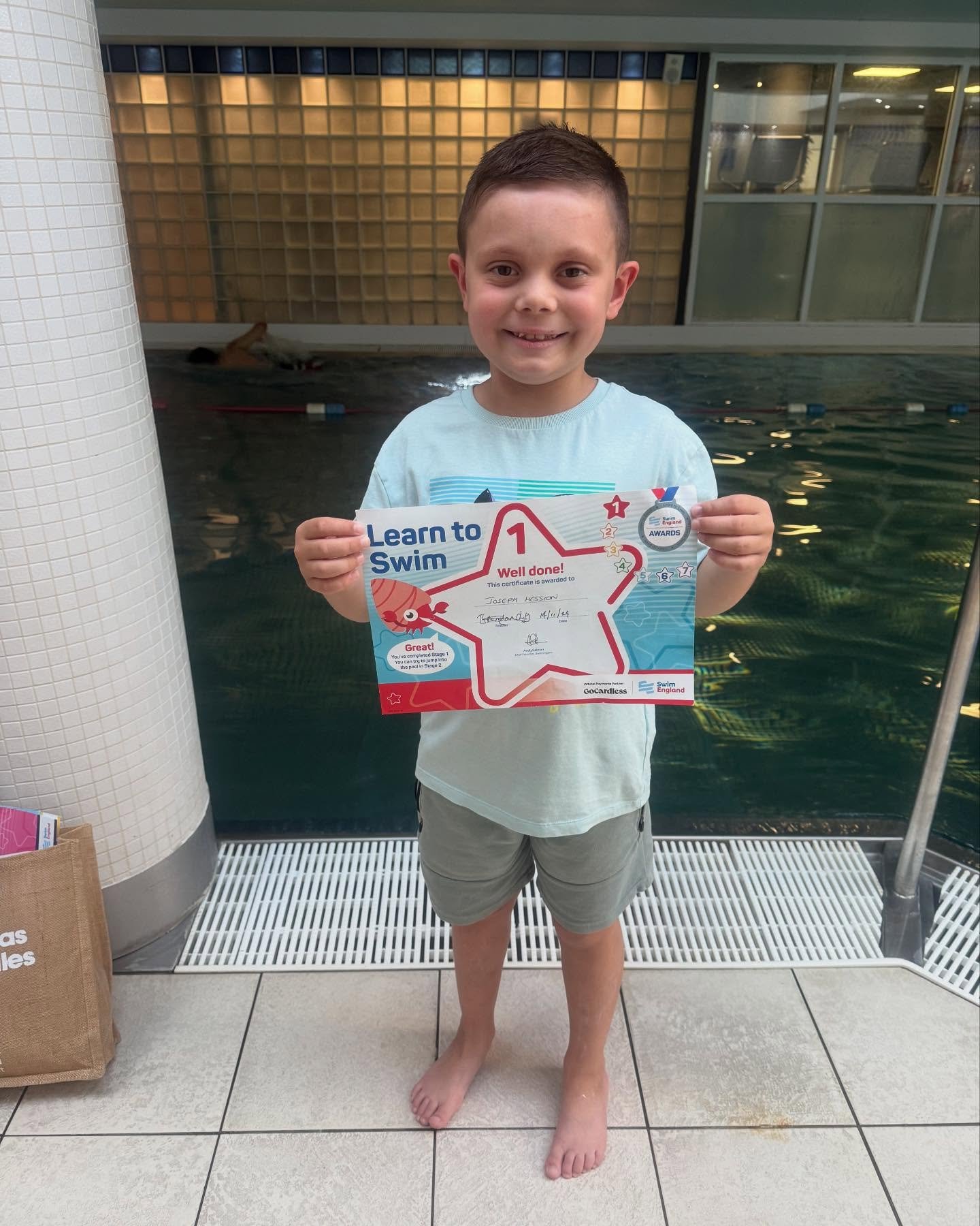 Congratulations Joseph! A very BIG well done ! A lot of certificates this week ! And I know next week, more is to be achieved! Keep going dude !! #swimming #learntoswim #swimminglessons #childrenswimminglessons #kidsswimming #cardiff #cardiffbay #swi