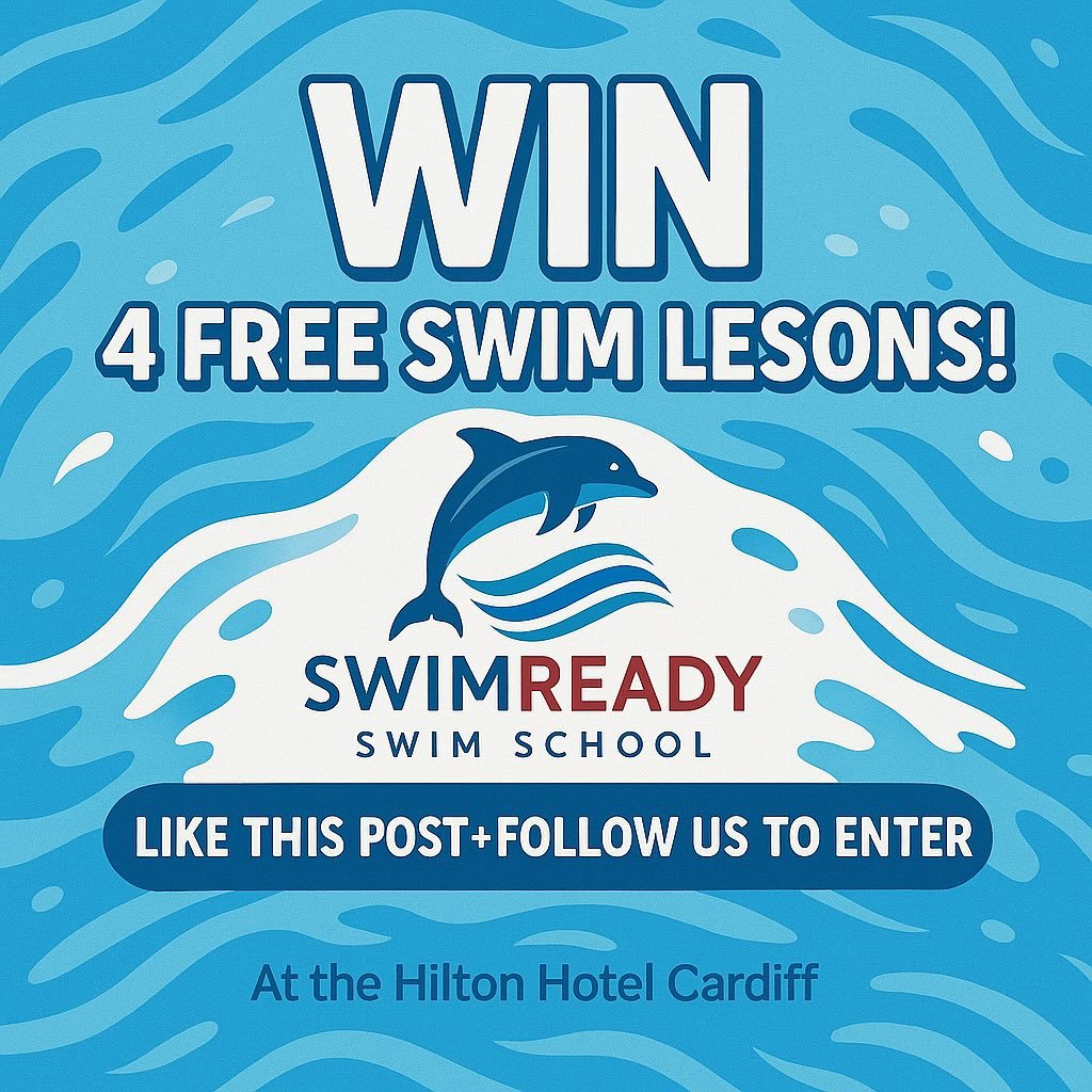 WIN 4 1:1 PRIVATE (FREE) SWIMMING LESSONS!
To celebrate the launch of our group sessions at SwimReady, we&rsquo;re giving ONE lucky winner 4 free 1:1 lessons at the Hilton Hotel Cardiff!

To enter:

LIKE this post on our instagram ✅
FOLLOW us on Inst