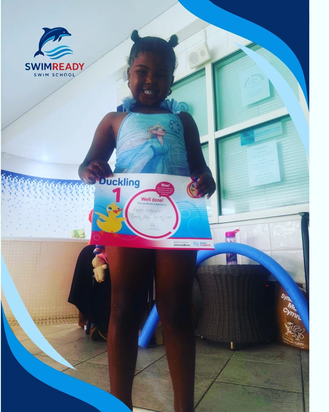 🌊 A big well done to Ayha for achieving her Duckling 1 Award! 🎖️💦
She&rsquo;s taken her first big splashes with confidence and smiles &ndash; we&rsquo;re so proud of you, Ayha! 🌟👏 Keep swimming strong, the journey has only just begun! 💙✨
#SwimR