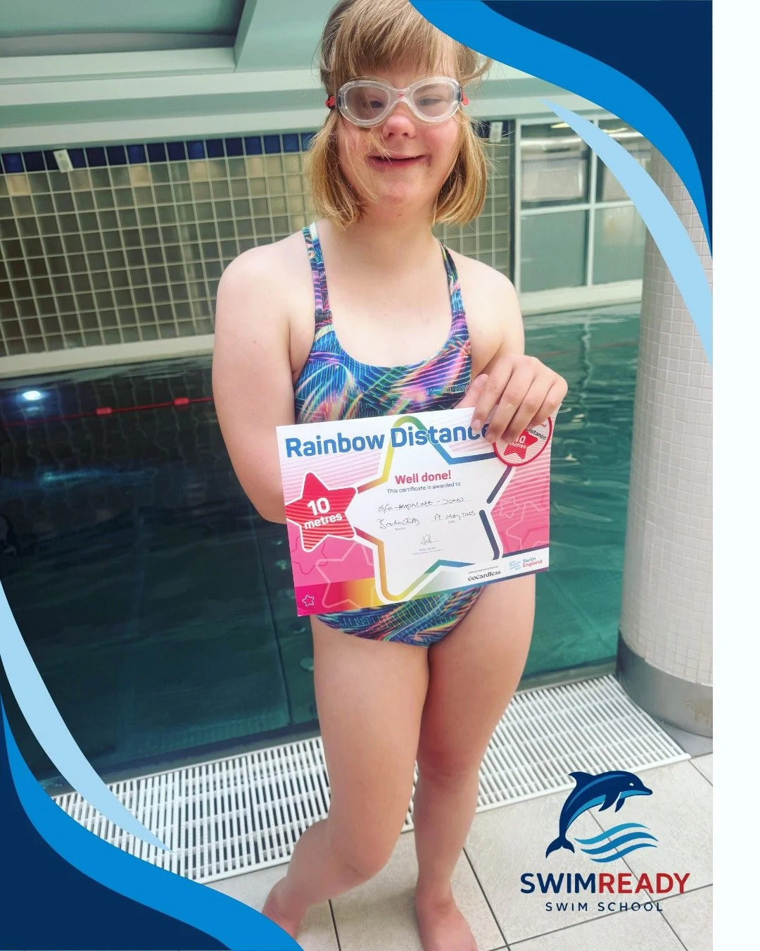 💫 Huge well done to Efa! 💫
Efa has achieved her 10 Metre Swim Award 🏊&zwj;♀️💦 &ndash; an amazing milestone that shows just how far her confidence and strength in the water have come. Swimming a full 10 metres is no easy feat, but she powered thro