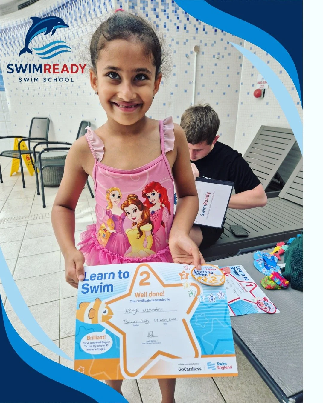 🌟 Big congratulations to Arya! 🌟
Arya has smashed her way through Learn to Swim Stage 2 🐠 and is showing amazing confidence in the water. Her hard work, focus, and determination every week have really paid off &mdash; what a superstar swimmer! 💦?