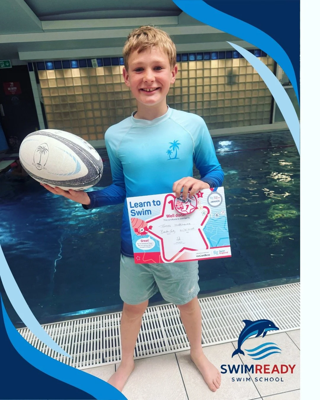 🎉 Huge congratulations to Tomos! 🎉
Tomos has worked so hard in his swimming lessons and today he proudly received his Swim England Learn to Swim Award. His dedication, effort, and positive attitude in the pool have really paid off 👏🐬.
We&rsquo;re
