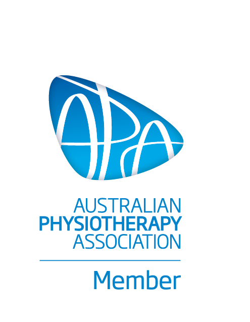 Australian Physiotherapy Association logo (the acronym APA inside a curvy triangular shape). Under it are the Australian Physiotherapy Association logotype and 'Member' label.