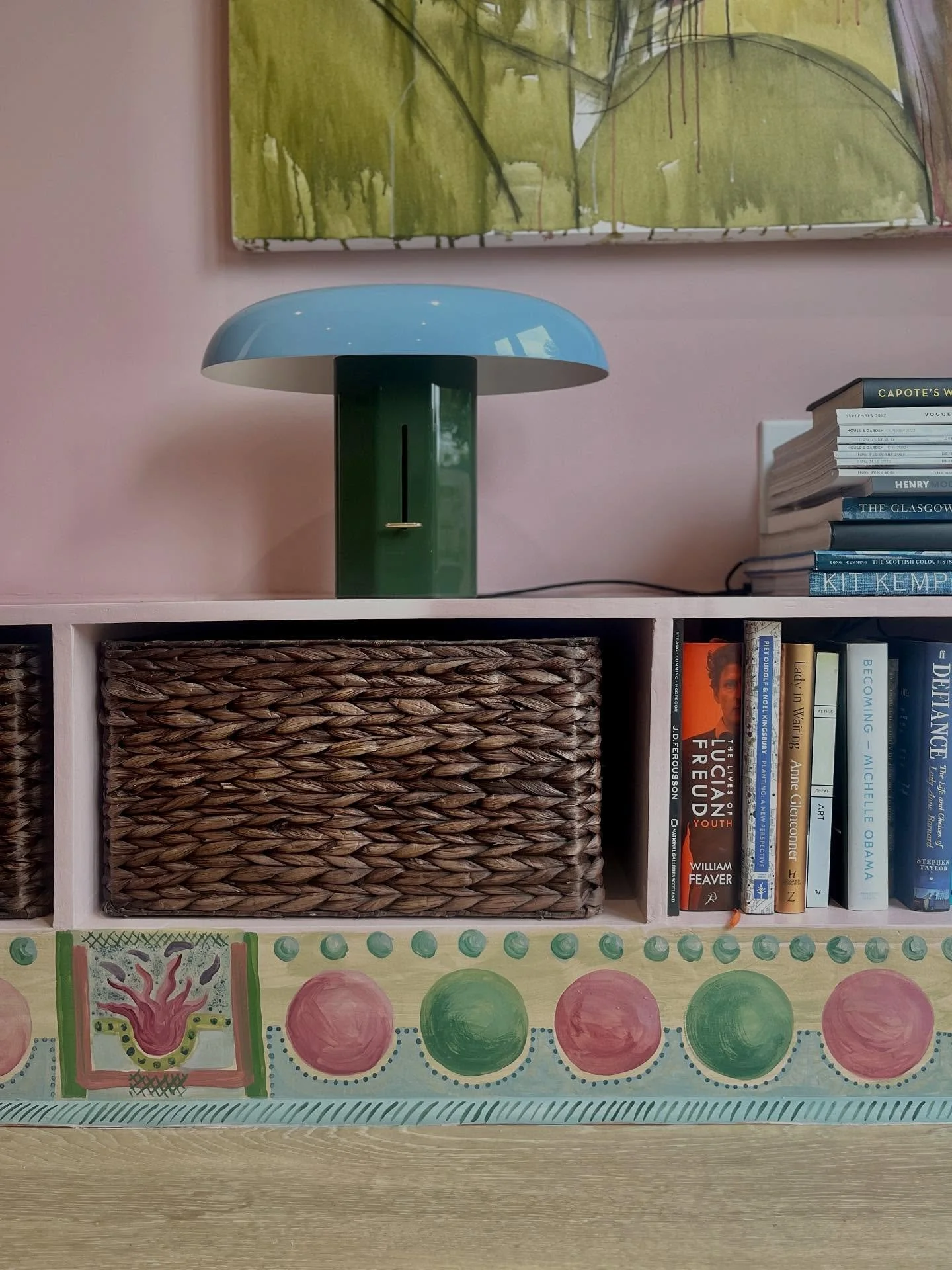Last week, I completed a commissioned painted panel. The brief was to take inspiration from Vanessa Bell, a painter and interior designer who was a member of the Bloomsbury Group (and also the sister of Virginia Woolf). When my client mentioned Vanes