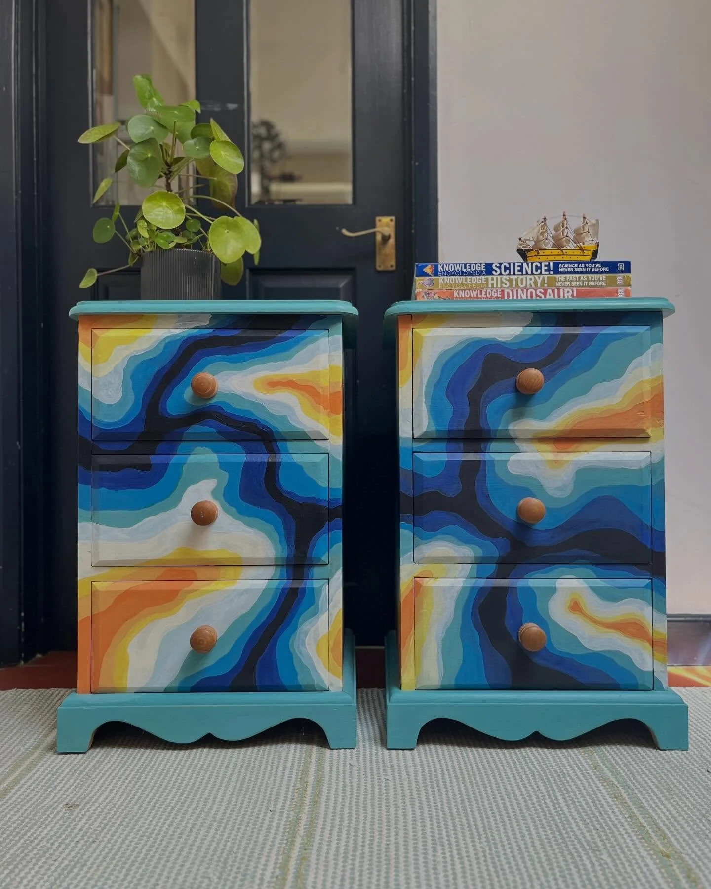 These two colourful bedside cabinets have just SOLD! 

If you ever see anything on here or my website that you like but it&rsquo;s sold out or you&rsquo;d like it customised with colours that suit your interiors please send me a message or email me a