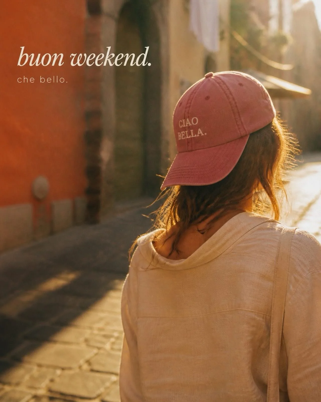 Buon Weekend 🧡
Nichts zu tun, alles zu sp&uuml;ren &mdash; die einzige To-do-Liste, die wir heute akzeptieren.
Ciao Bella Cap auf http://meinstudio4.de

#BuonWeekend #CiaoBella #Studio4