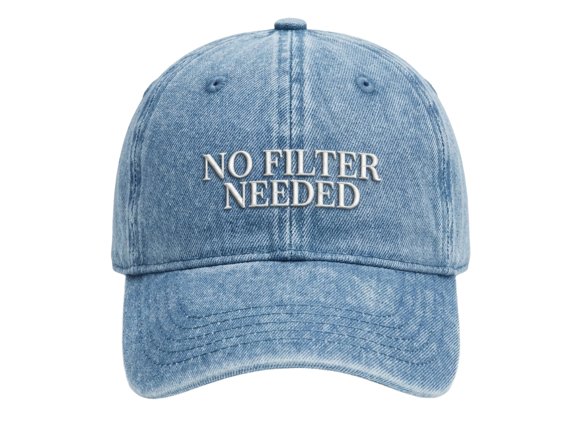 No Filter Needed Cap – Washed Denim