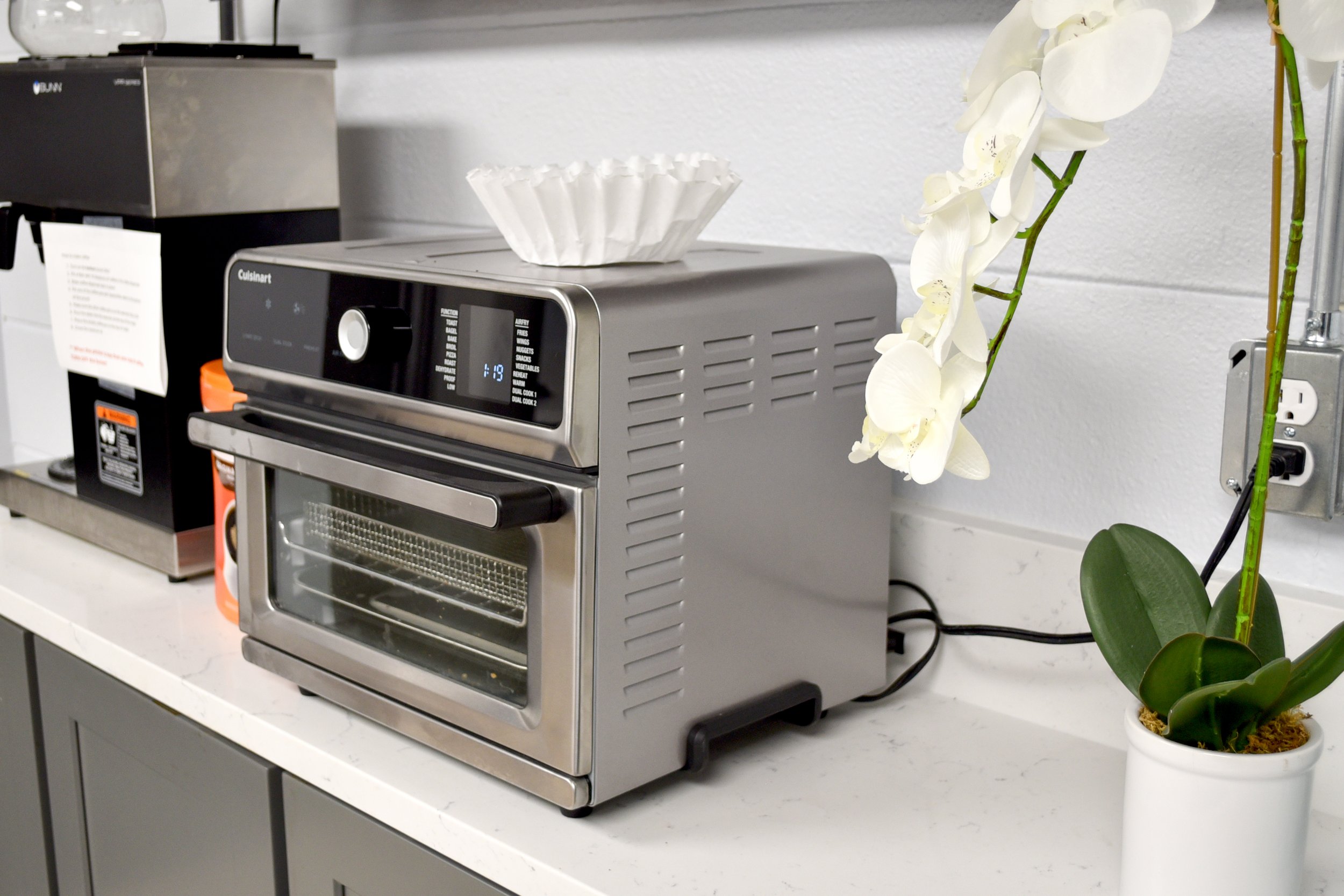 enjoy a fresh coffee, a cold drink, or a snack with the team in our kitchen break room