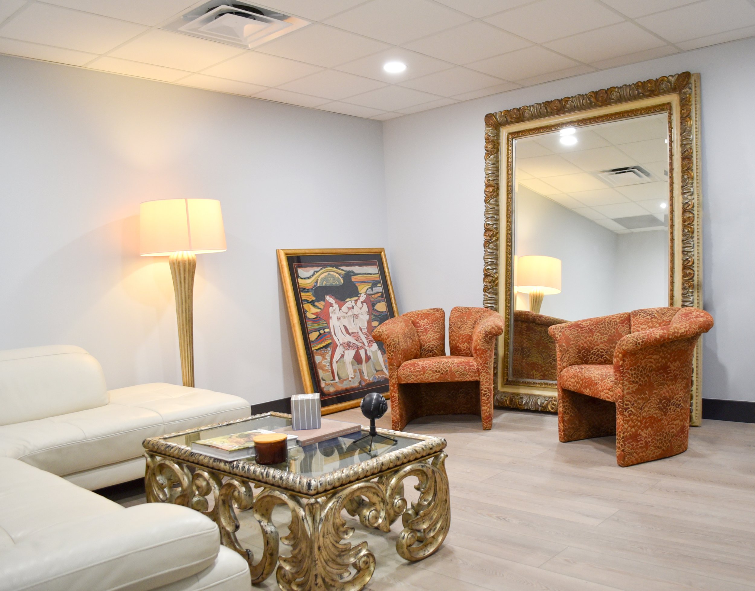 Shear Media Studios includes spacious greenrooms for talent to relax between sets