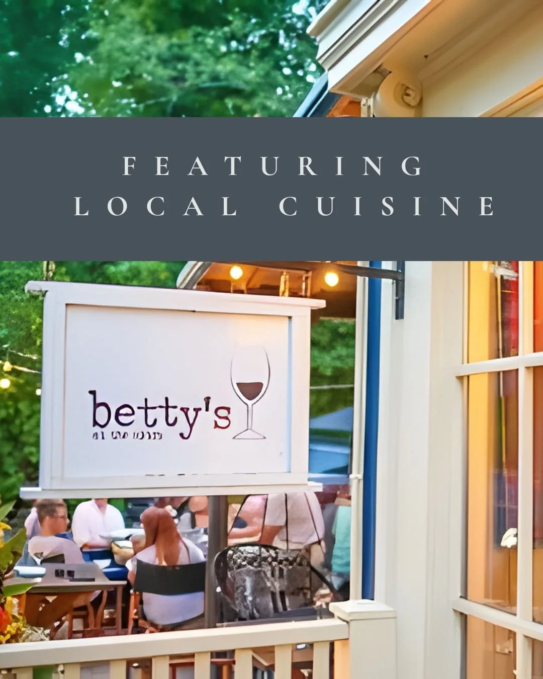 Trinity Row is featuring local cuisine &mdash; celebrating the places that make Mahone Bay so special.

At Betty's at The Kitch, the menu is all about wood-fired comfort and coastal flavour &mdash; think crisp, perfectly blistered pizzas, fresh seaso