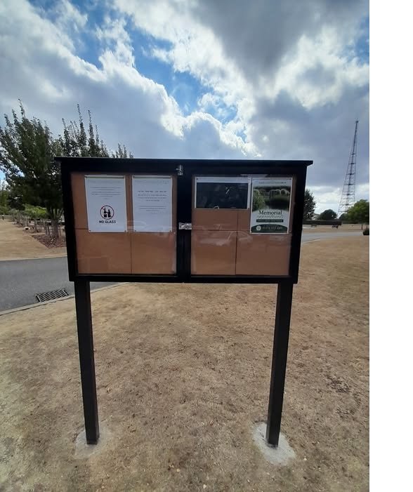 New noticeboard to the local crematorium