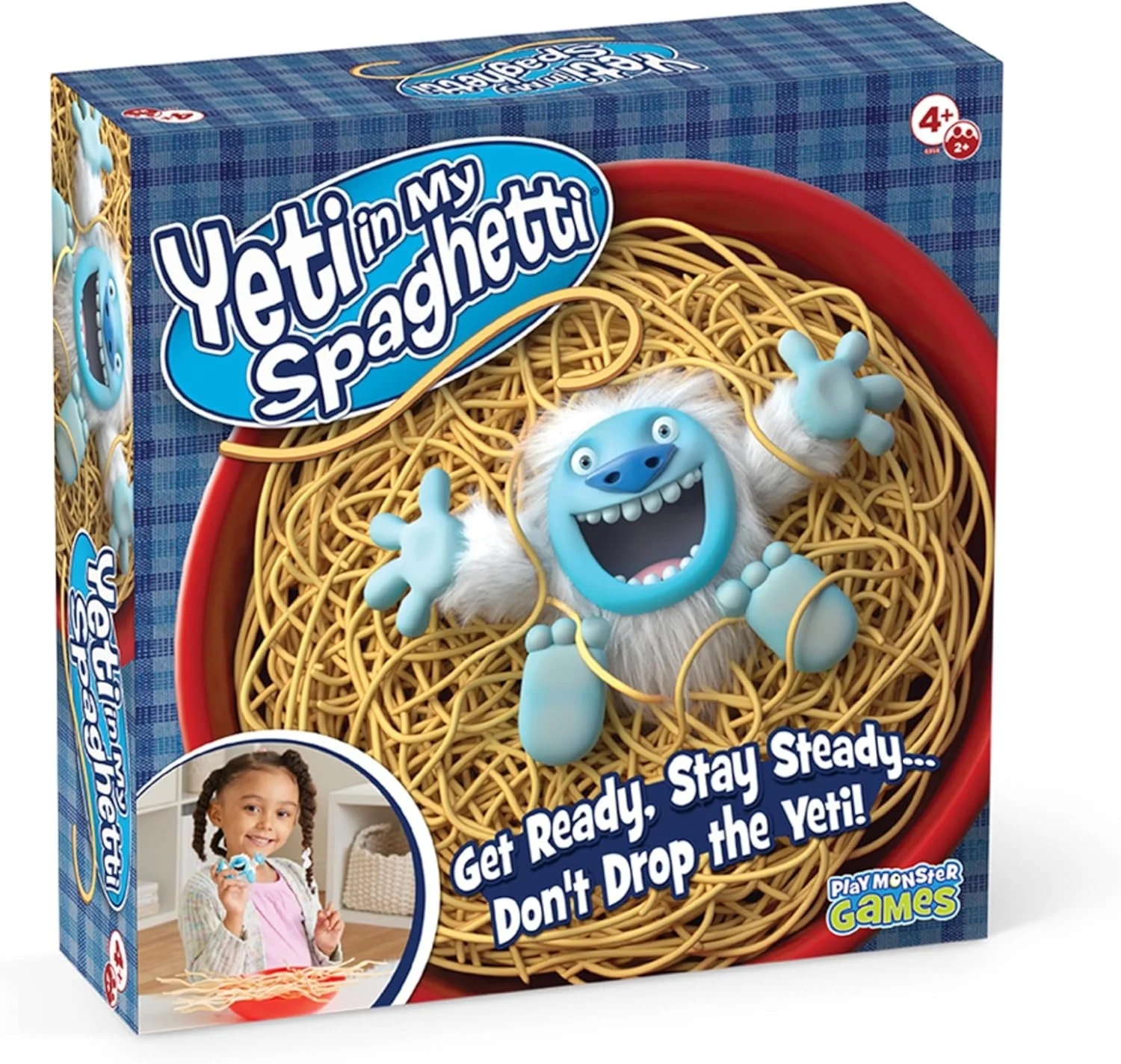 Yeti in My Spaghetti Game -
Click the image to view on Amazon.

This suspenseful game encourages turn-taking, patience, and fine motor control as players carefully remove noodles without letting the Yeti fall. The lighthearted design keeps children e