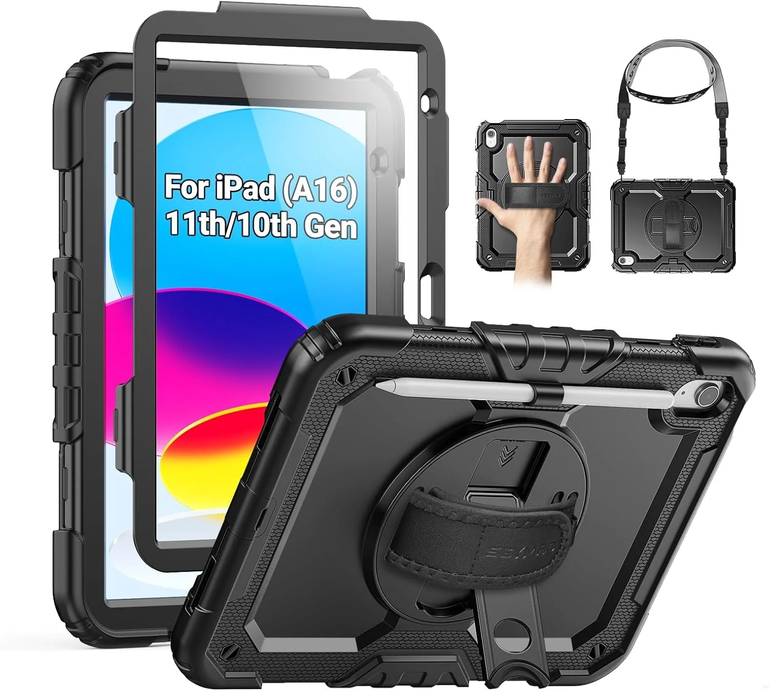 Protective iPad Case with Stand & Strap
Click the image to view on Amazon.

This durable protective case helps keep an iPad safe during everyday use in therapy, school, or at home. The multi-layer design provides protection from drops and scratches, 