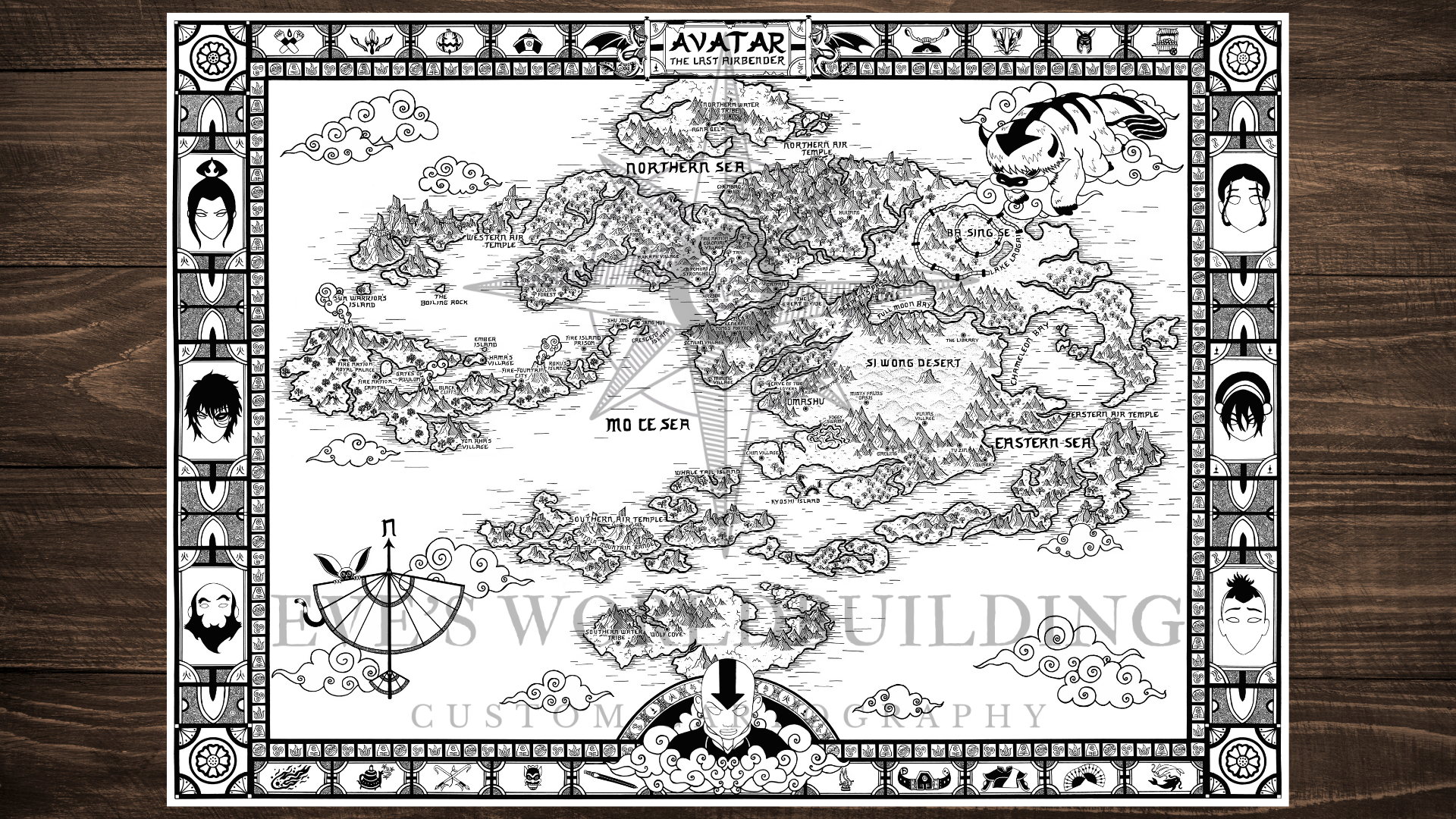 Avatar the Last Airbender Map, ATLA Map, Fantasy Map, Fantasy Cartography
