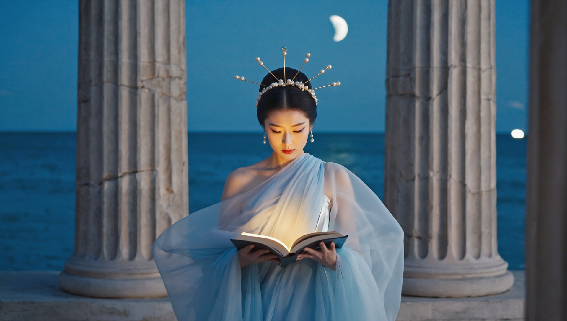 The High Priestess is the archetype of mystery, intuition, and hidden knowledge. Traditionally she sits between two pillars, a veil of pomegranates behind her, holding a scroll or book that symbolizes wisdom not easily given, but discovered through p