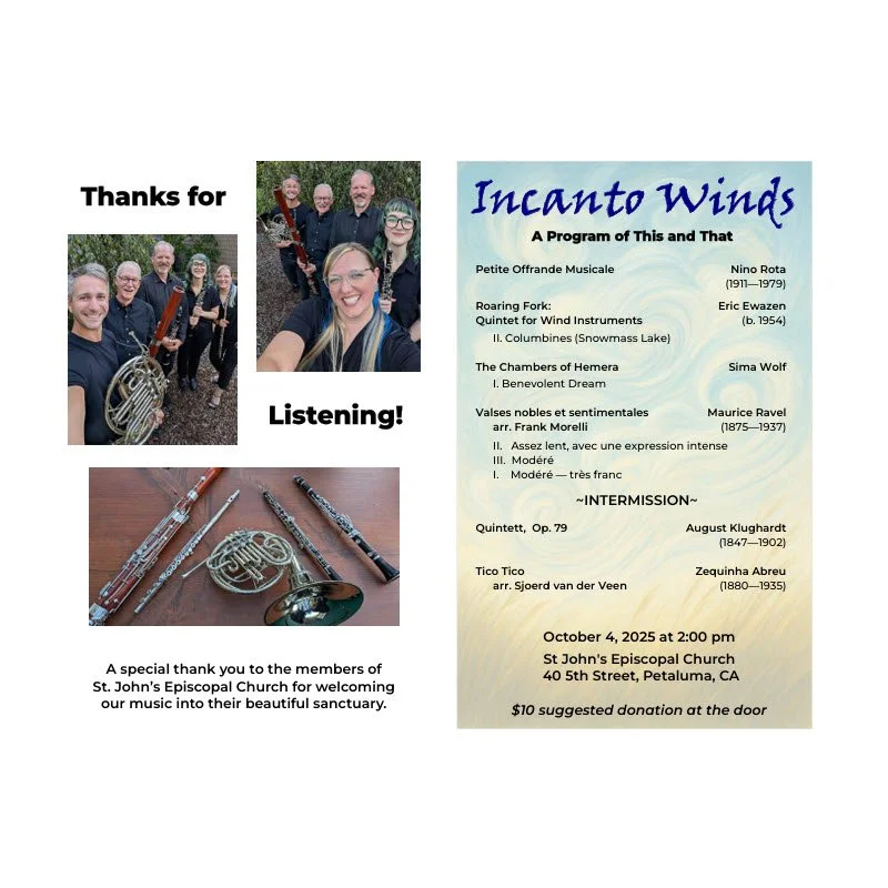 Incanto Winds Concert at St. John’s