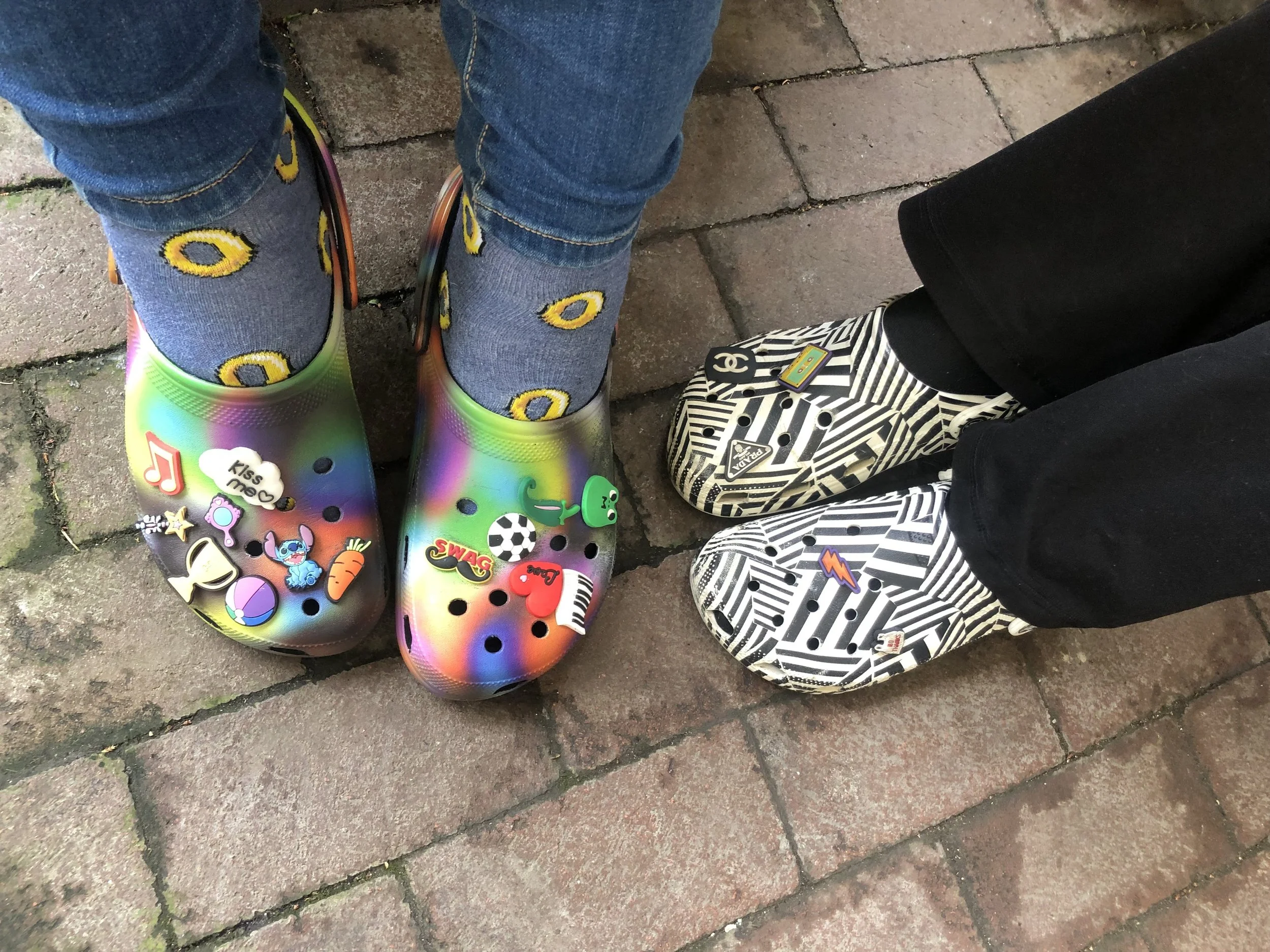  Two City-As-School students’ colorful sandals. 