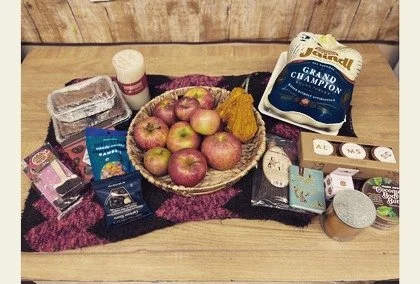 New Paris Raffle Item!

WEEK 4: Artisanal Autumnal Thanksgiving Basket

Homemade/ Artisanal Thanksgiving food basket that contains a frozen turkey, organic honey, fresh picked apples from an upstate orchard, home baked pumpkin bread, candles, and oth
