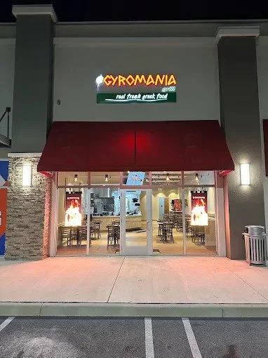 An exterior shot of the restaurant, showing its storefront and signage