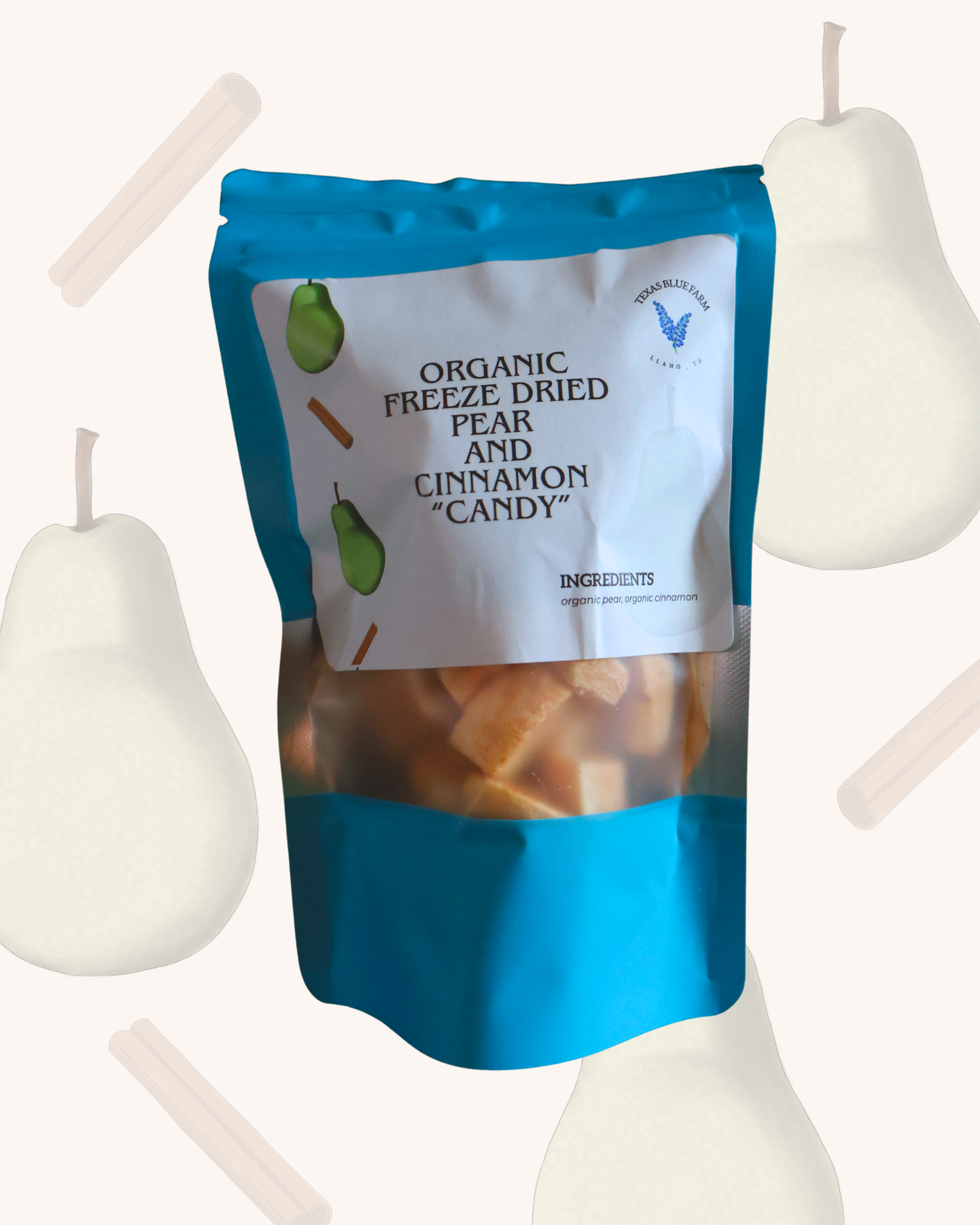 Organic Freeze Dried Pear and Cinnamon "Candy"