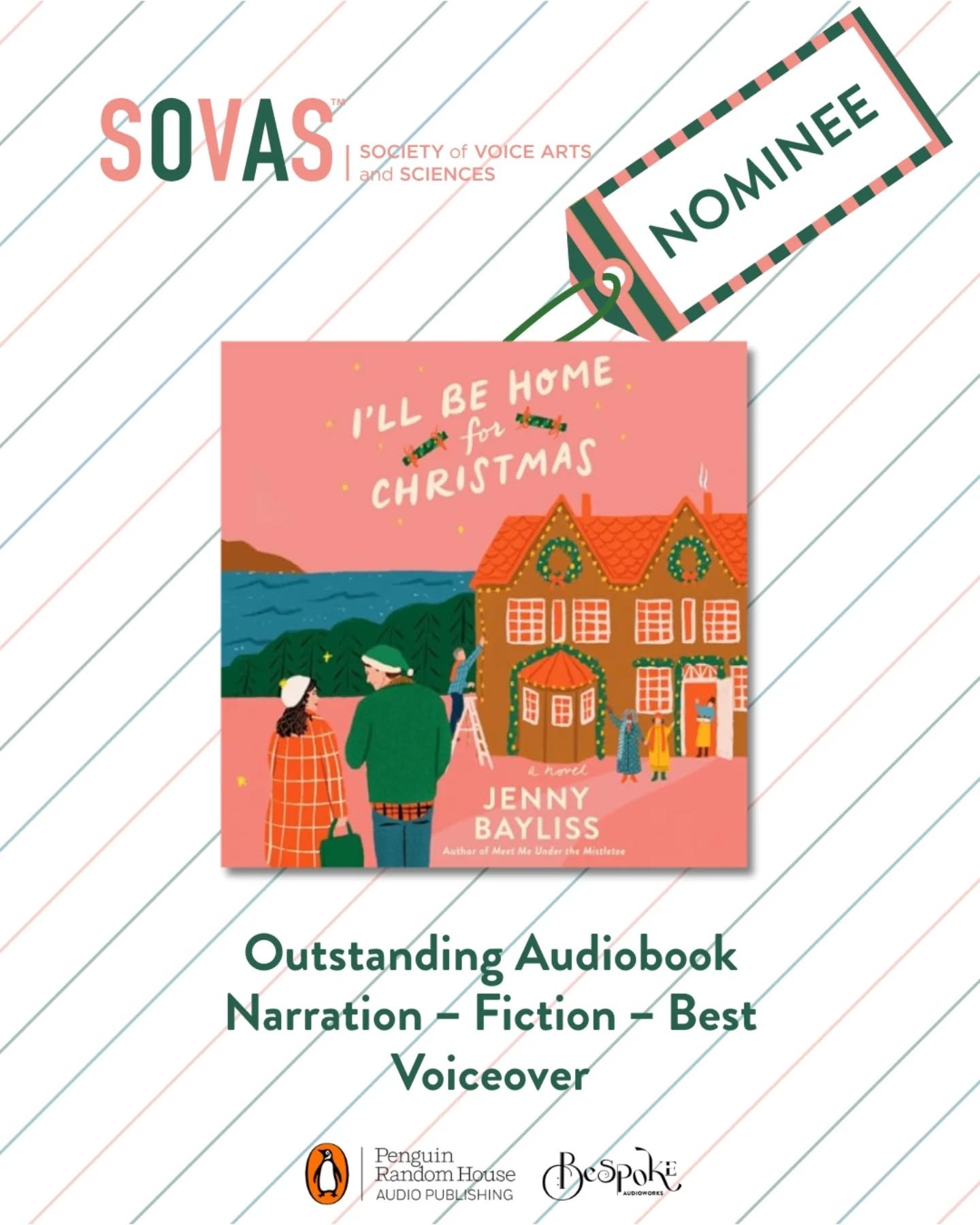 The Society of Voice Arts &amp; Science @societyvoicearts have announced the nominees for 2026.

Included in the Outstanding Audiobook Narration - Fiction - Best Voiceover is the @prhaudio title I'll Be Home For Christmas by @jennibayliss, narrated b