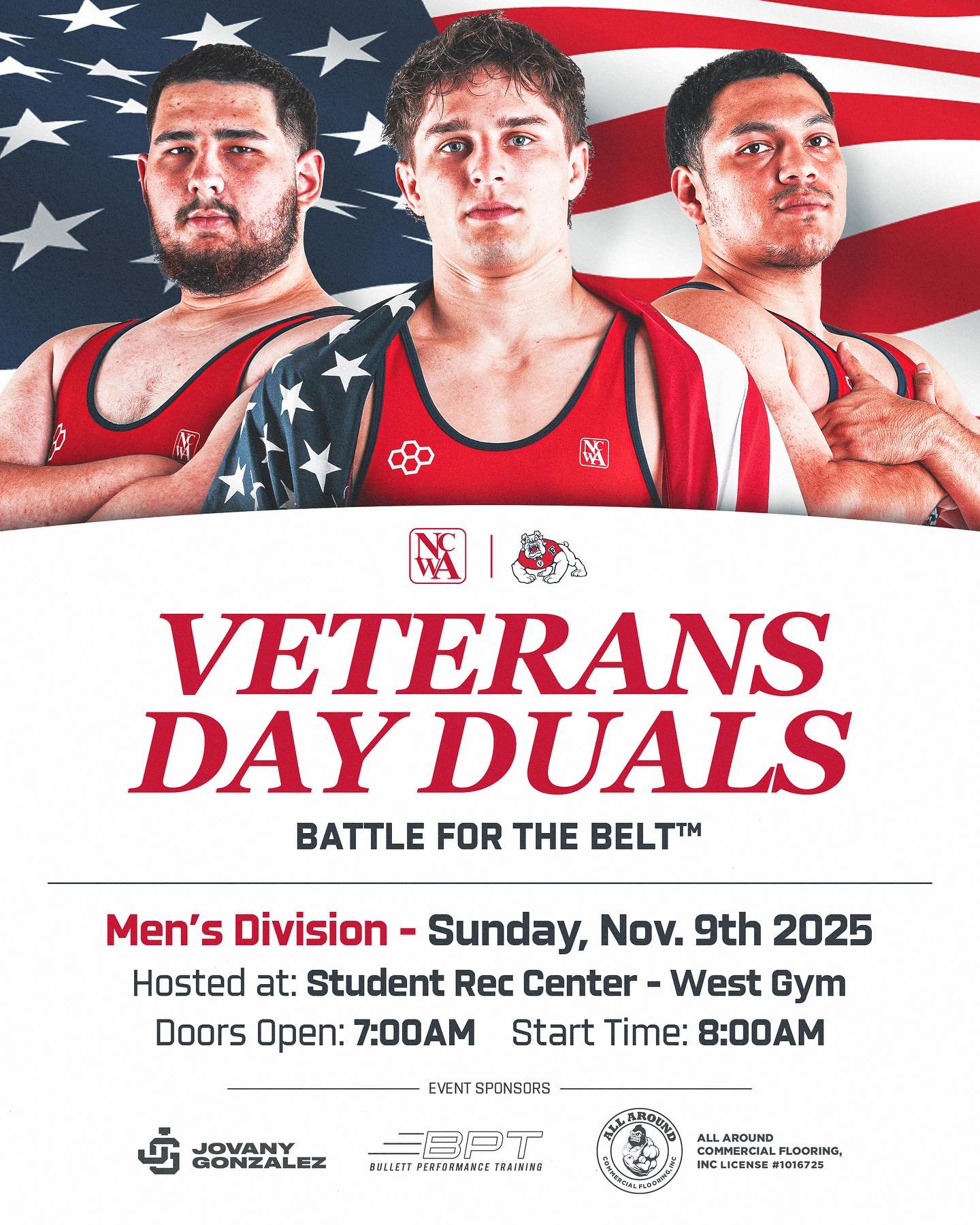 It&rsquo;s Tournament Week! The Bulldogs host the 3rd Annual Veterans Day Duals this Sunday at the Fresno State Rec Center - West Gym! 

Free admission! Come watch the action as the team battles for the belt! Action starts at 8am!

Huge shout out to 