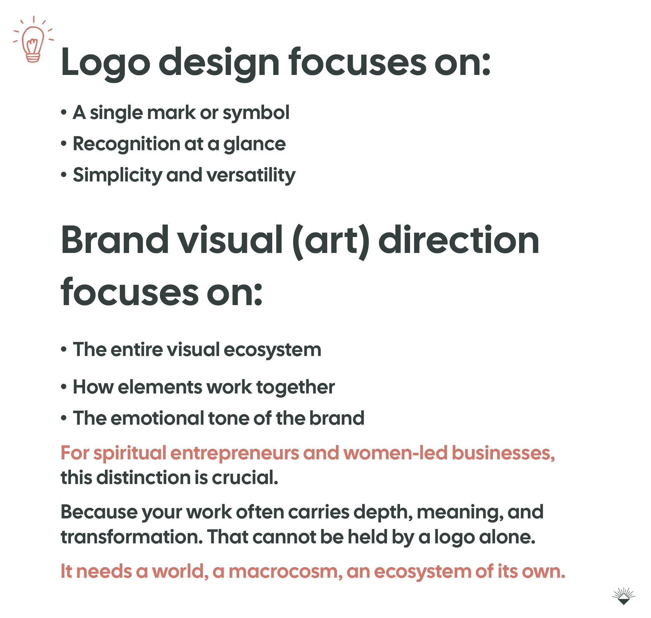 Branding for conscious entrepreneurs, A logo focus, brand art direction focus