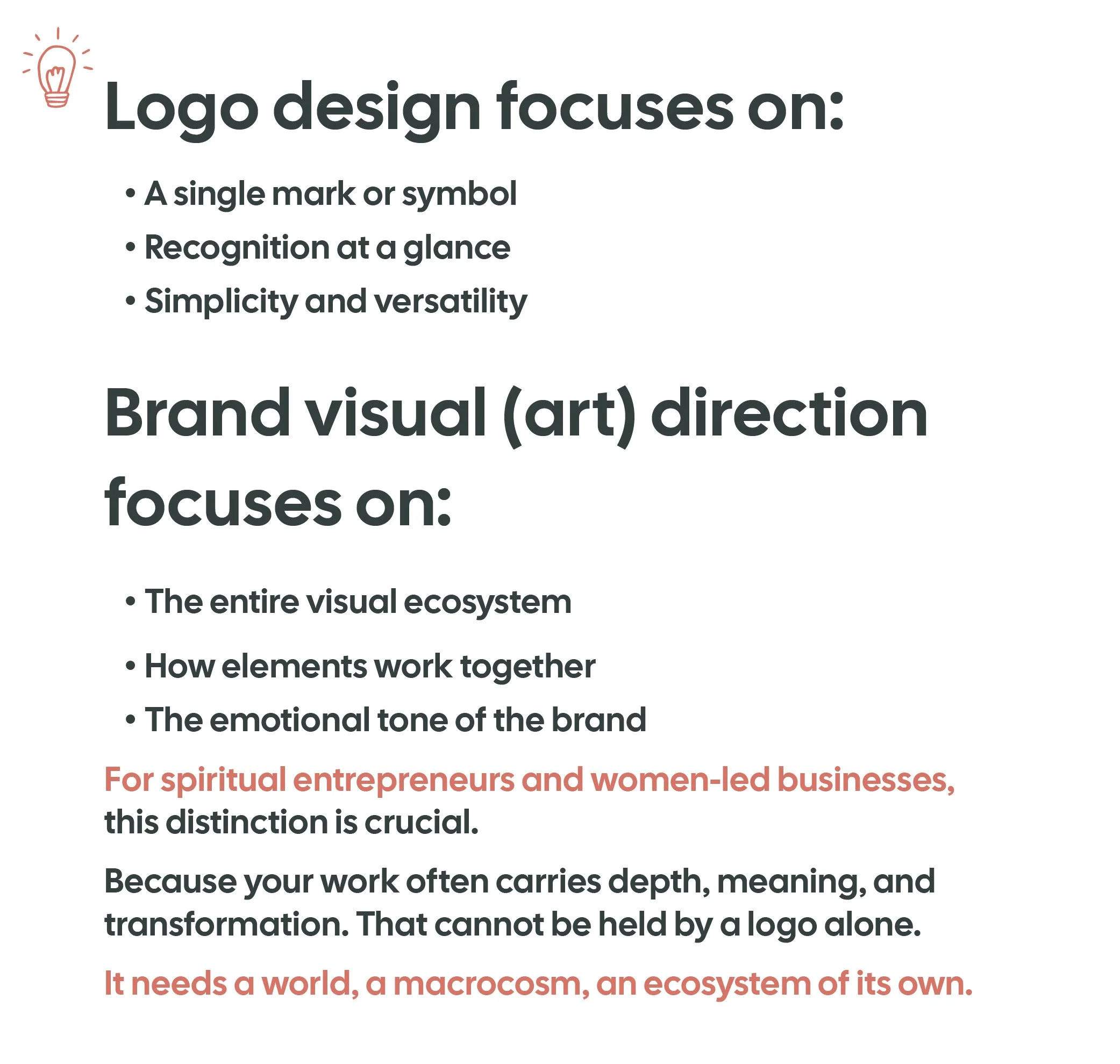 Branding for conscious entrepreneurs, A logo focus, brand art direction focus