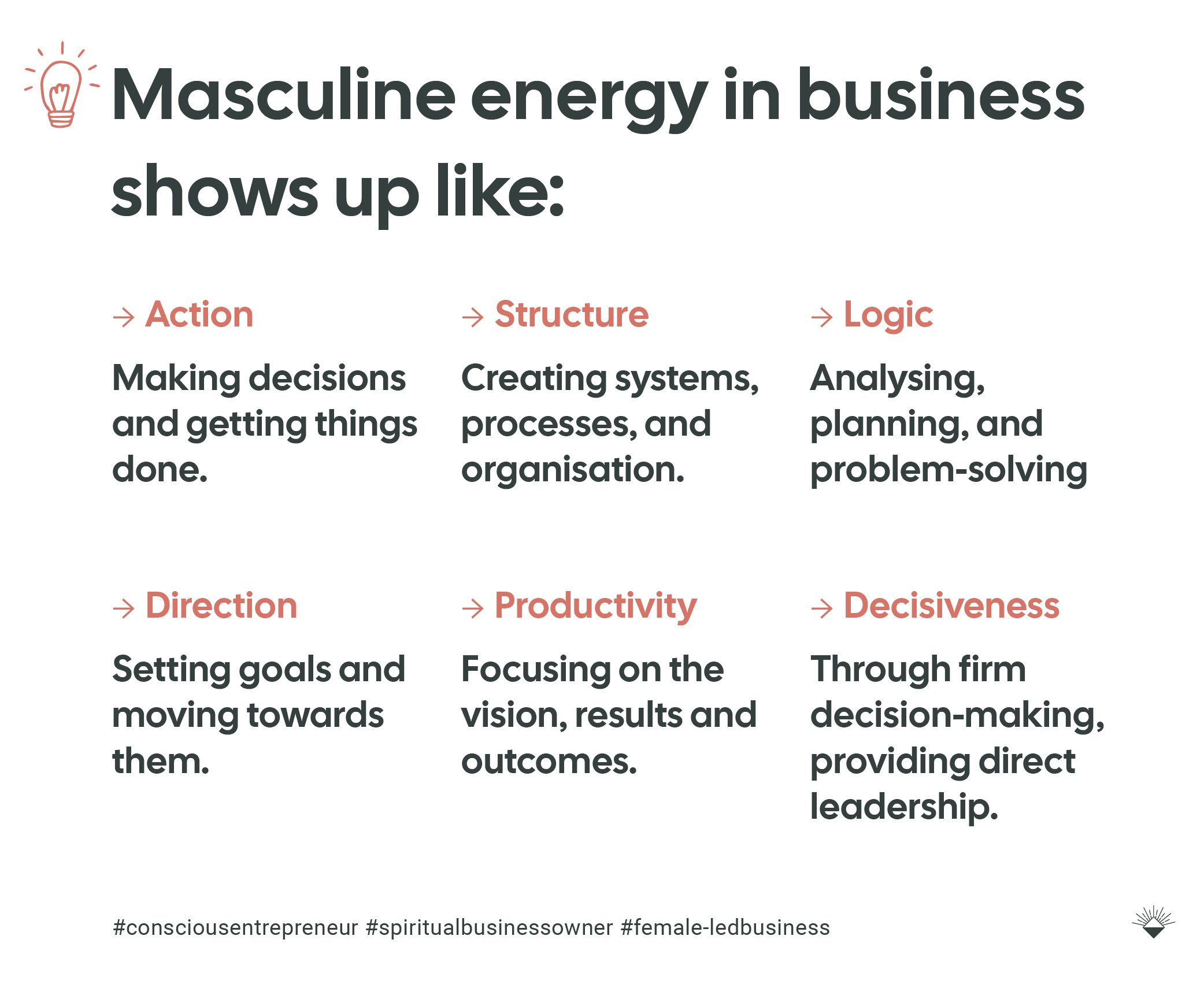 Masculine energy in business shows up like for conscious entrepreneurs and spiritual business owners