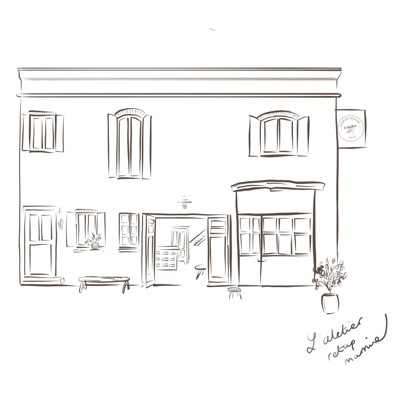 Illustration de la façade de l'atelier retap mamie