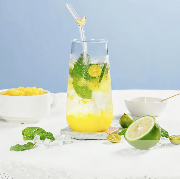 Elegant Butterfly Glass Straws with Cleaning Brushes- バタフライガラスストロー(glass)
