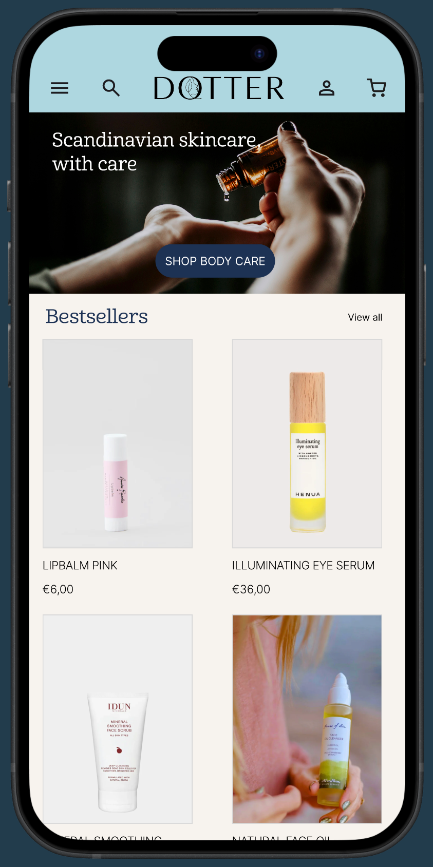 De carrousel op de homepage werd vervangen door een 2x2 grid, waardoor meer producten onmiddellijk opvallen.