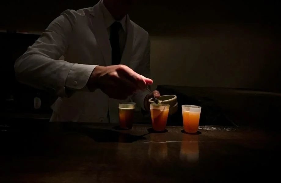 Bartender crafting cocktails at a craft bar in Japan — best bars in Tokyo or Kyoto
