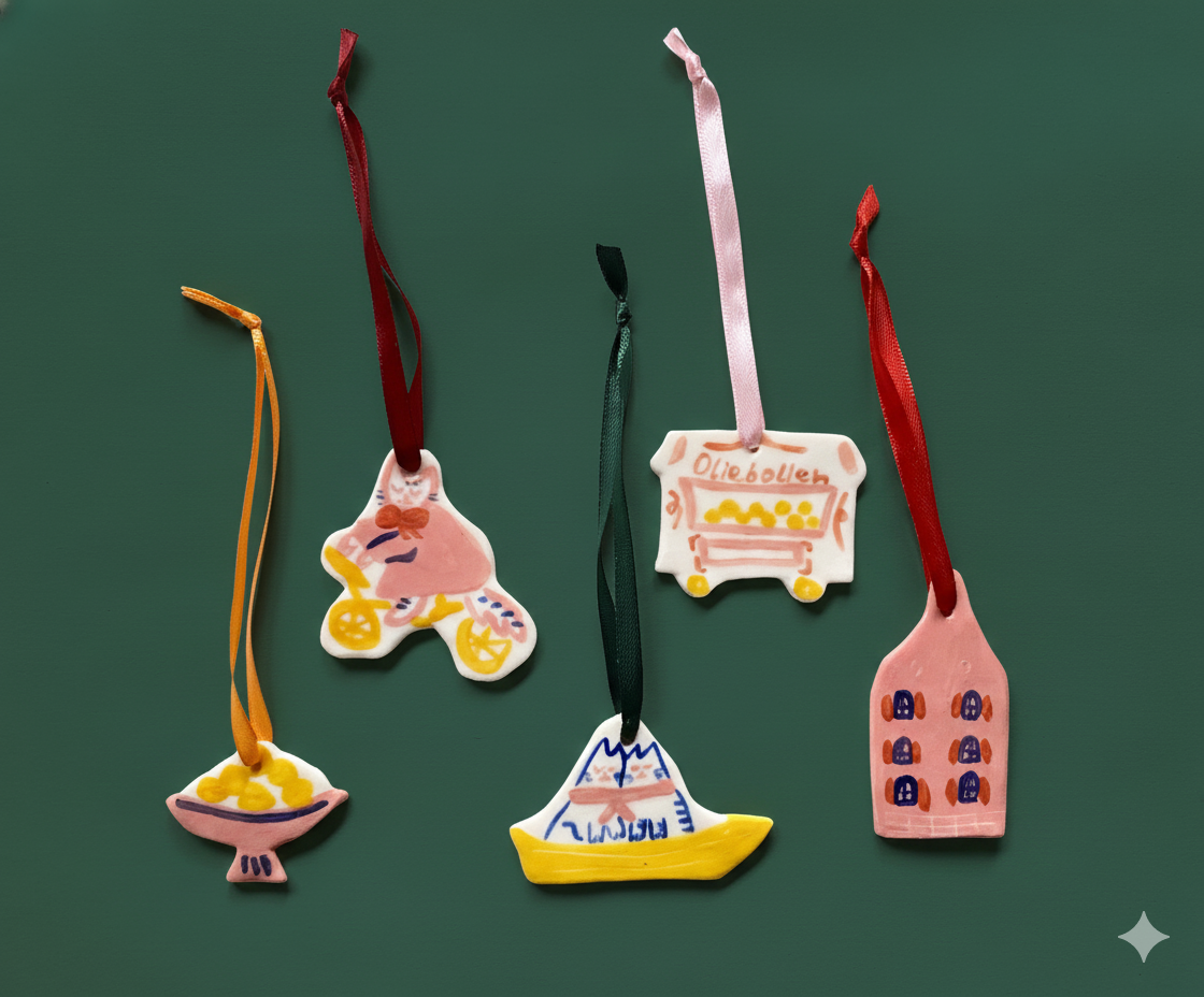 Set of 5  Christmas decorations "Amsterdam"