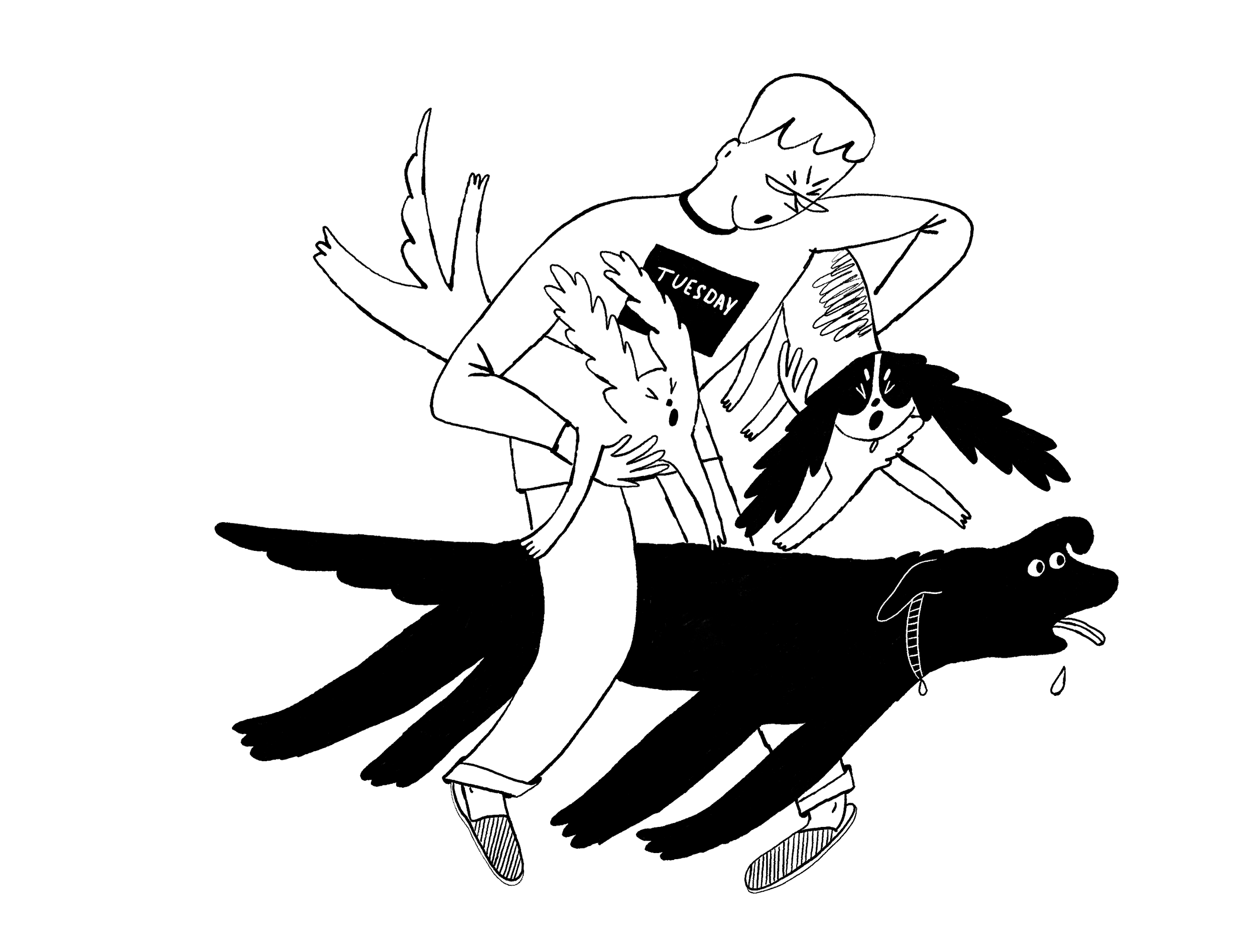 dogs children illustration