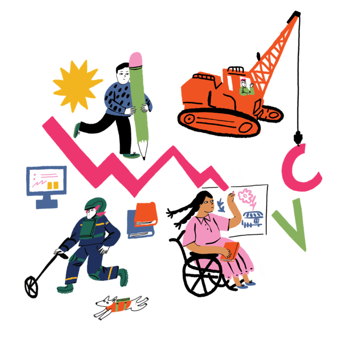 editorial illustration students professions 