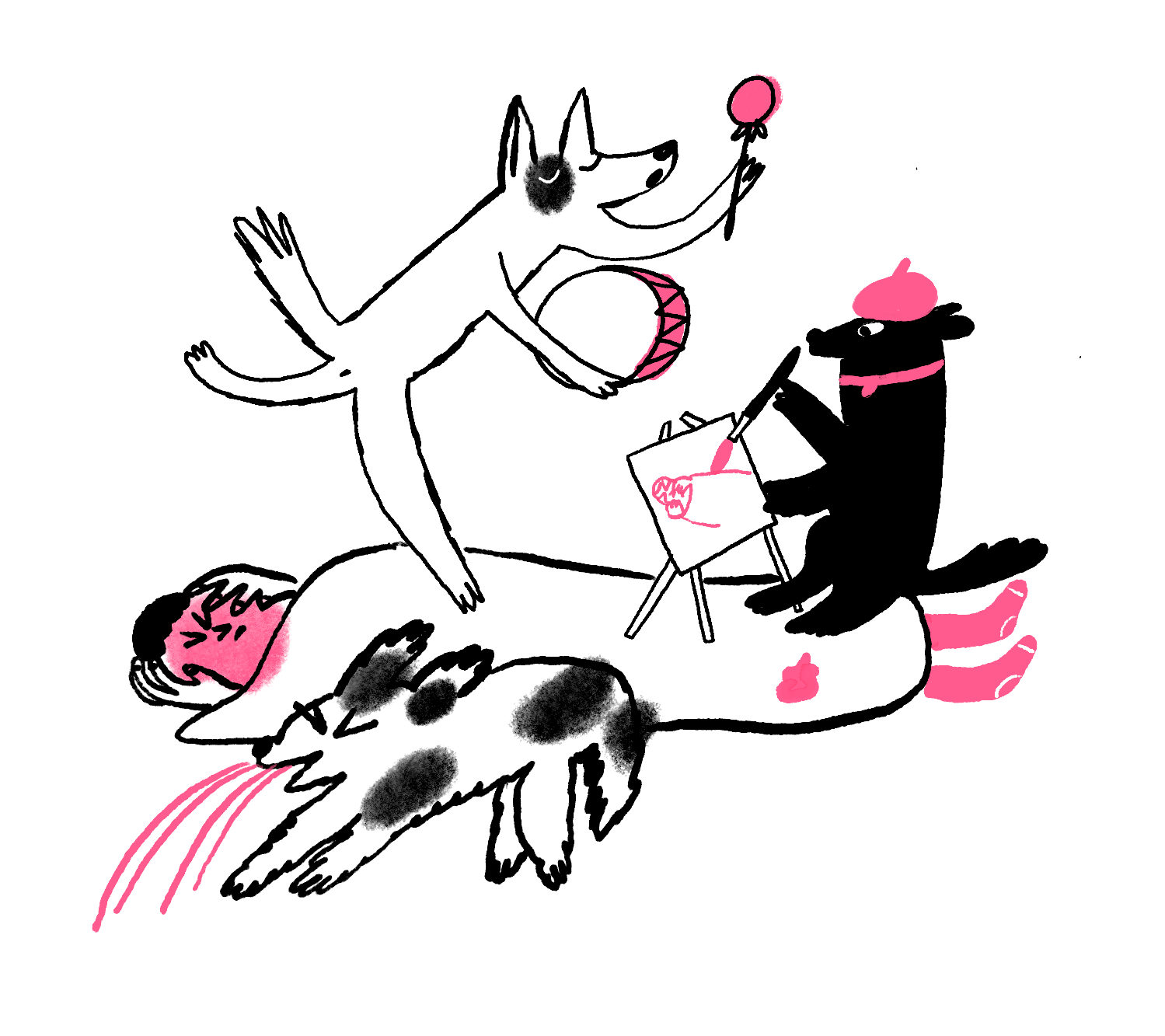 fun dogs illustration