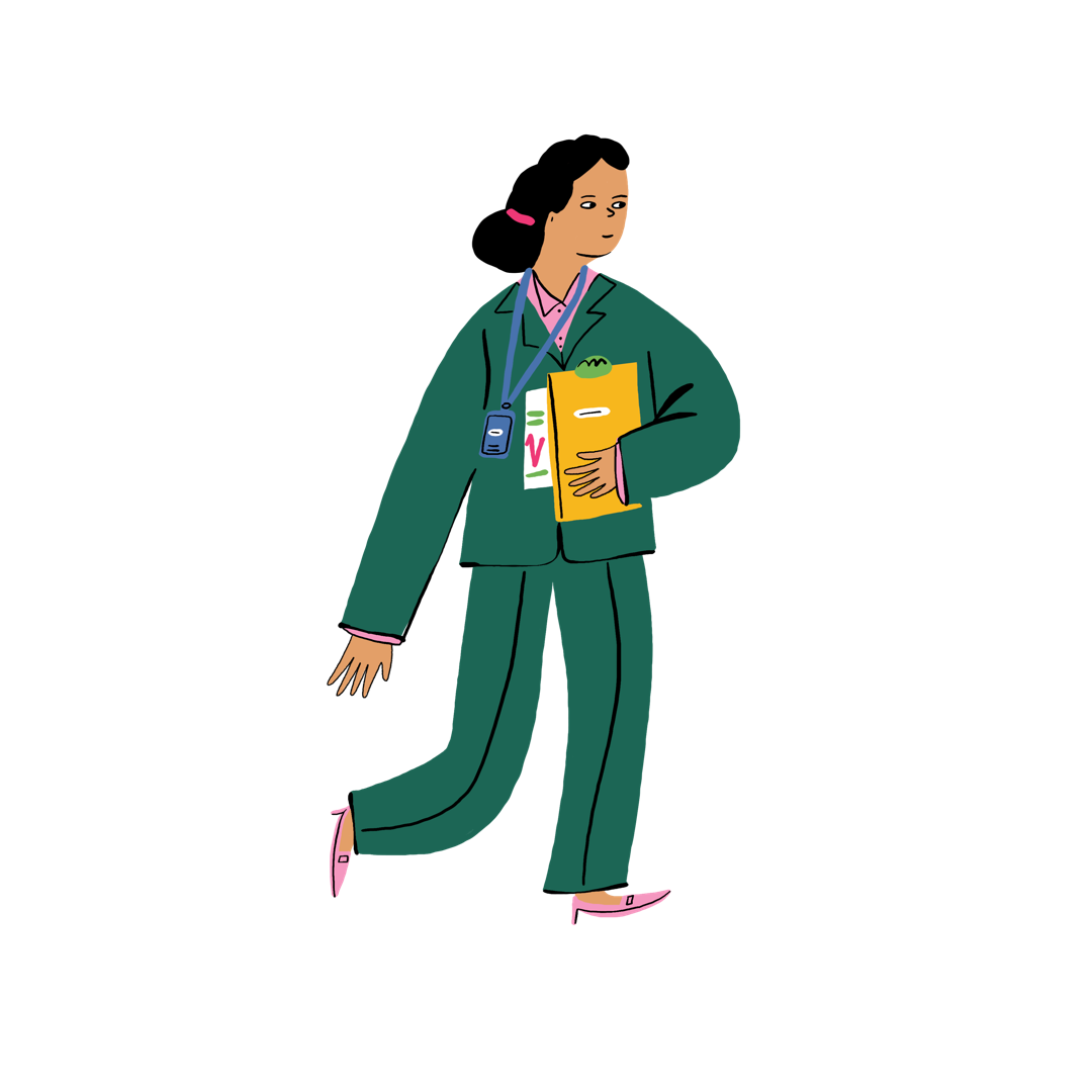 editorial illustration office girl