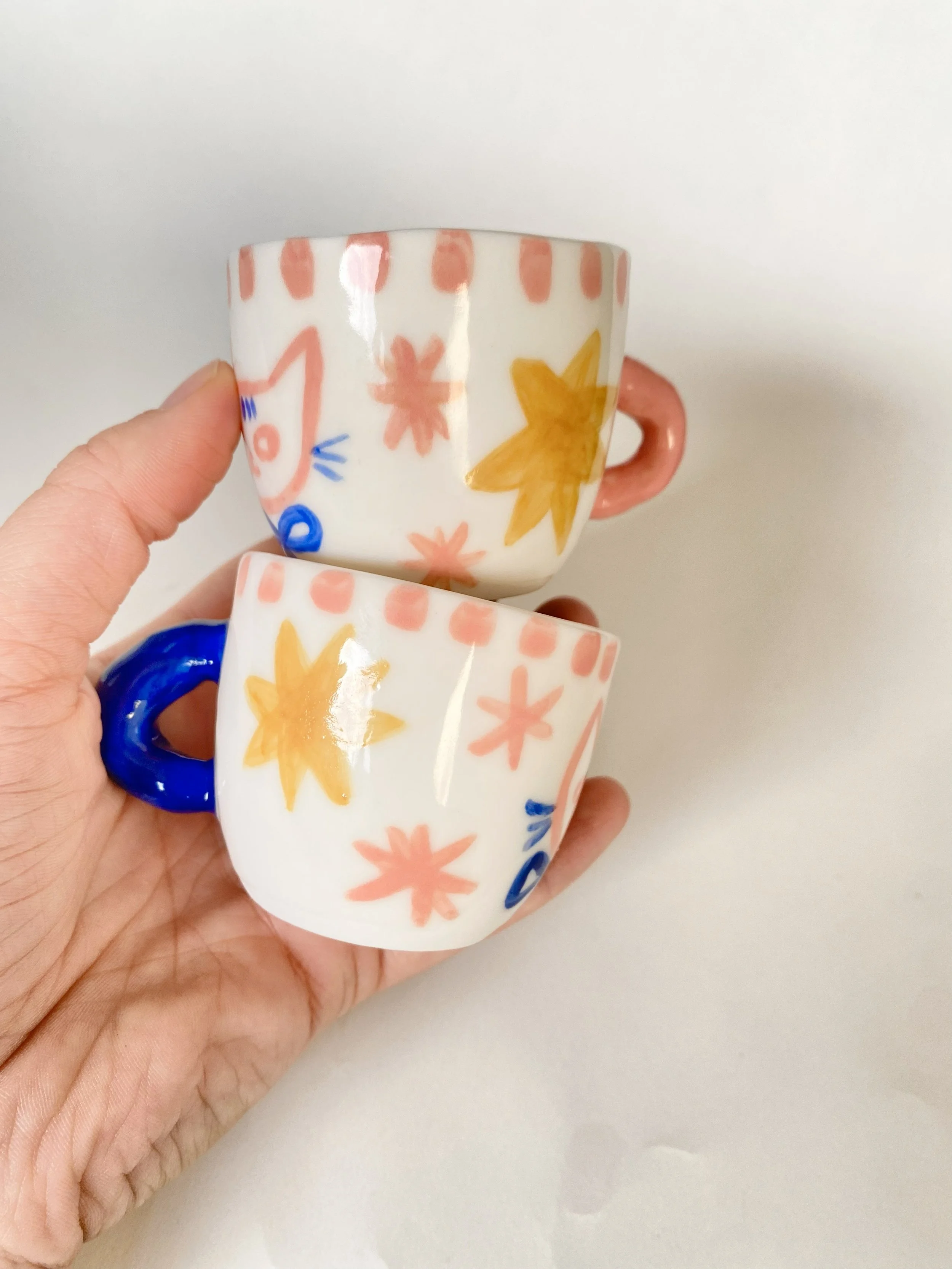 Espresso cup with cat