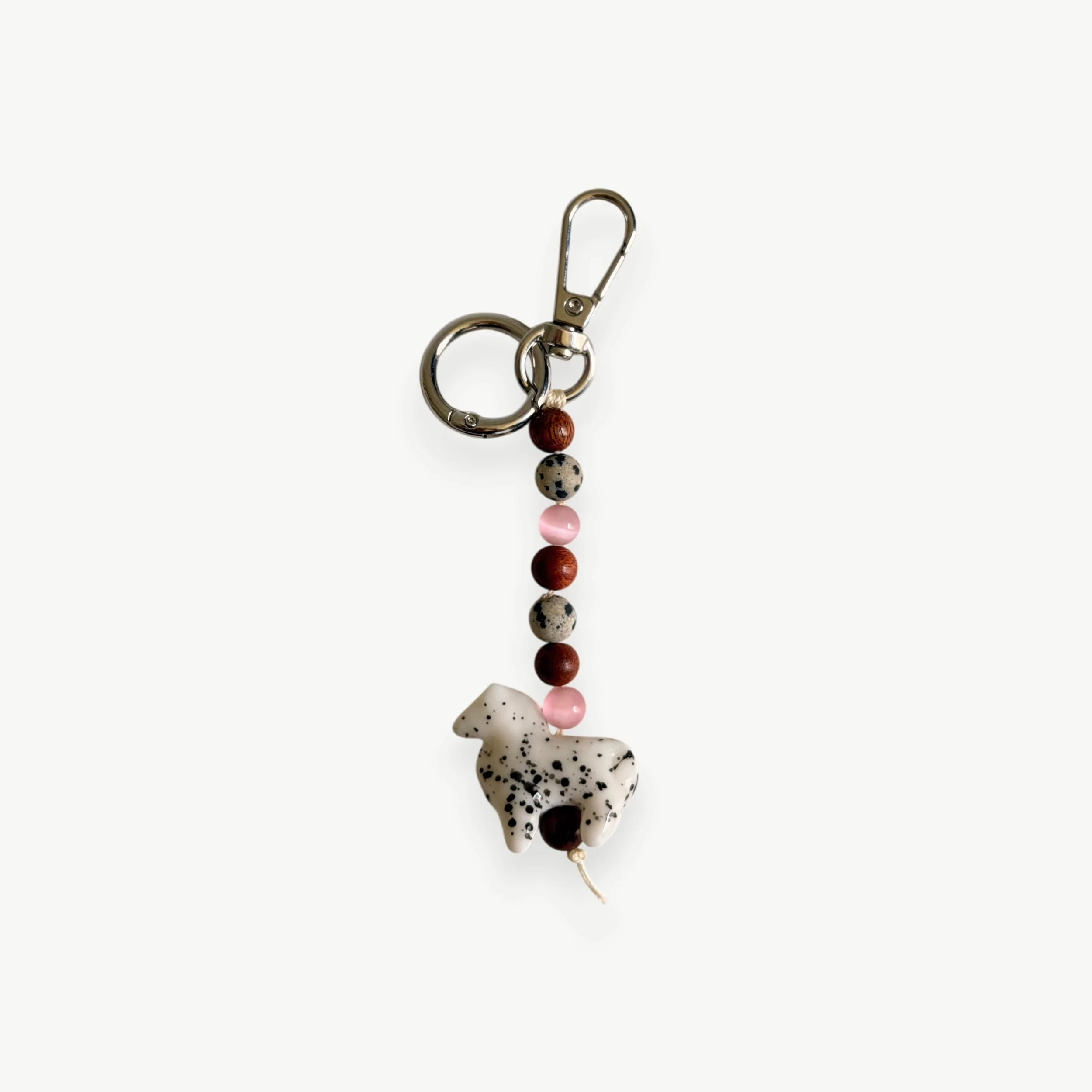 keychain with ceramic horse