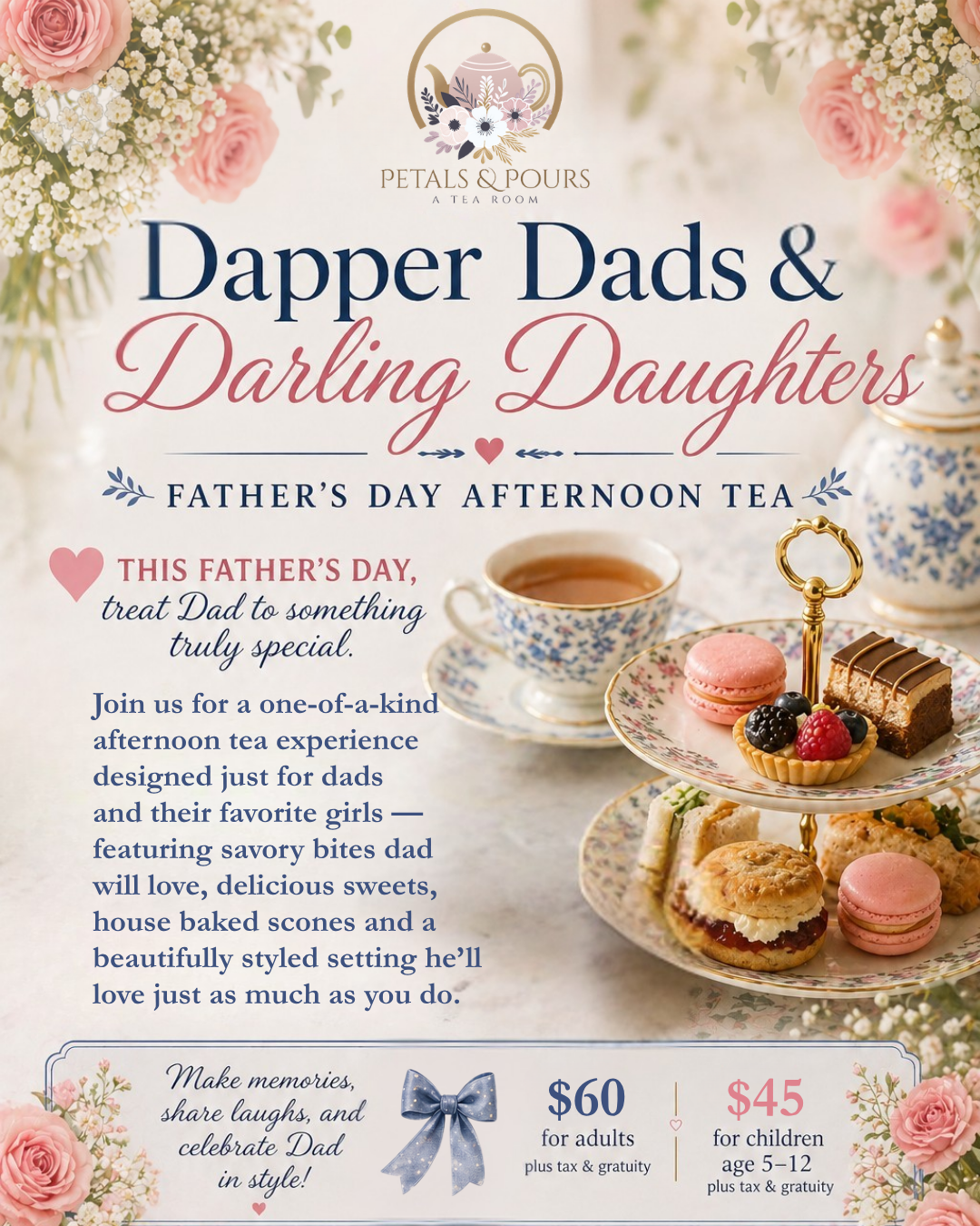 Dapper Dads & Darling Daughters: A Father's Day Afternoon Tea