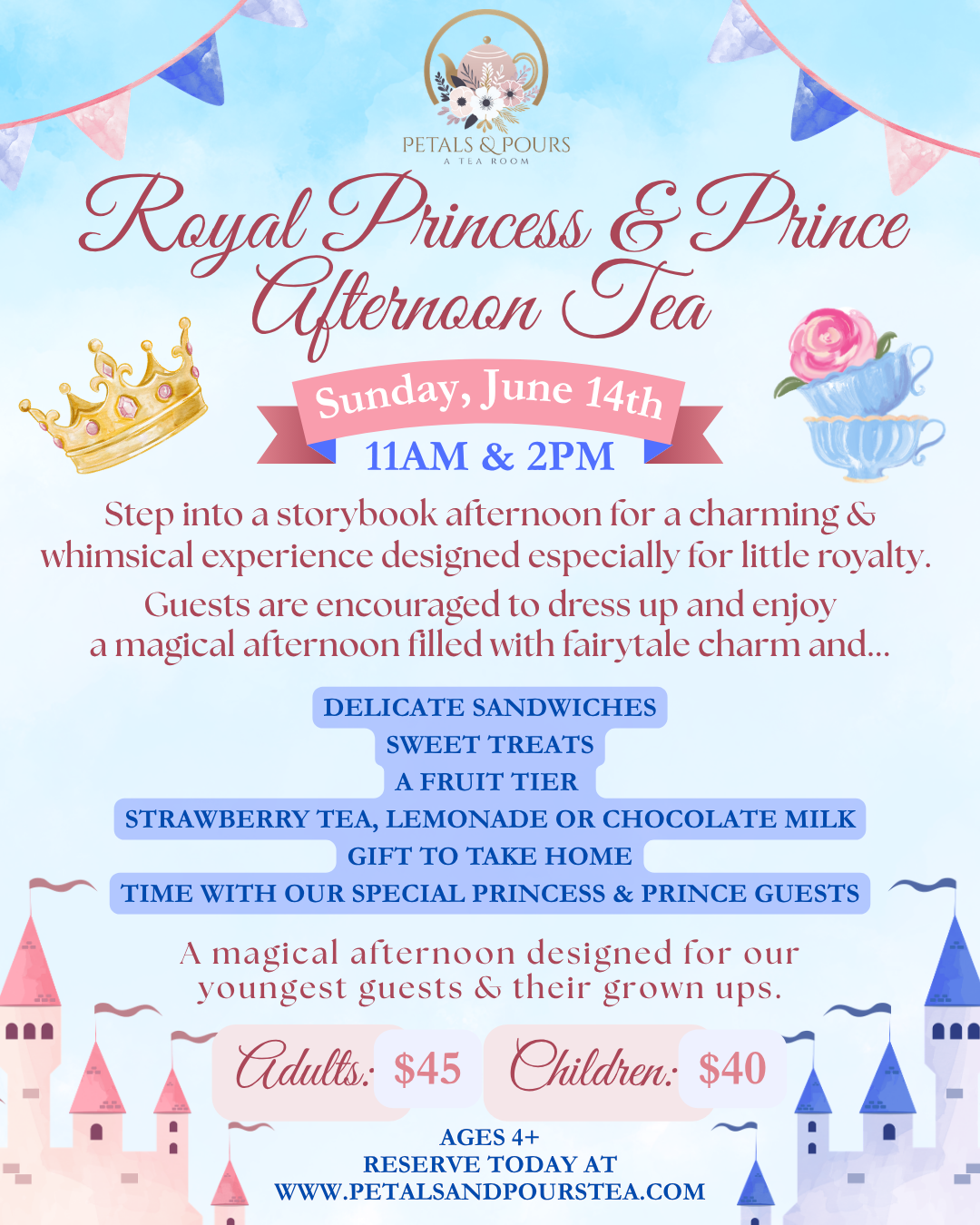 Royal Princess &amp; Prince Afternoon Tea